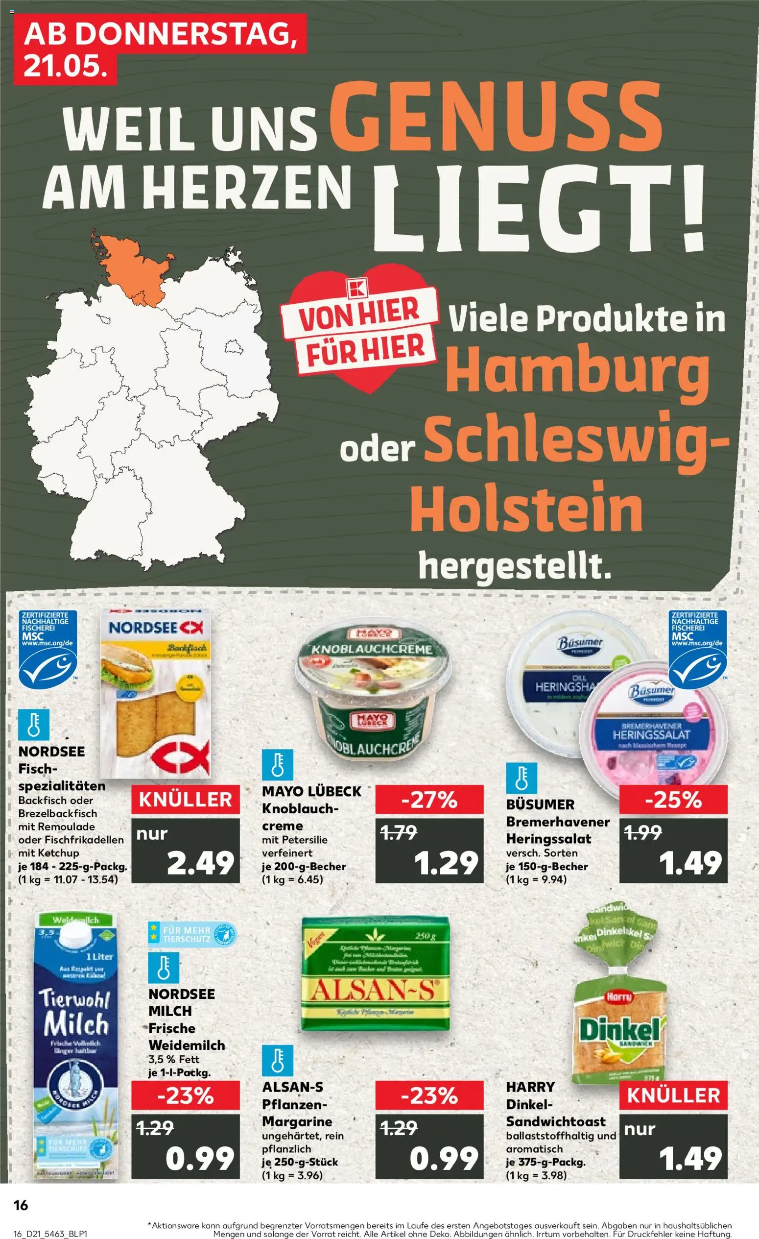 Kaufland Prospekt Hamburg	 – gültig ab 21.05.2026 | Seite: 16 | Produkte: Milch, Creme, Knoblauch, Petersilie