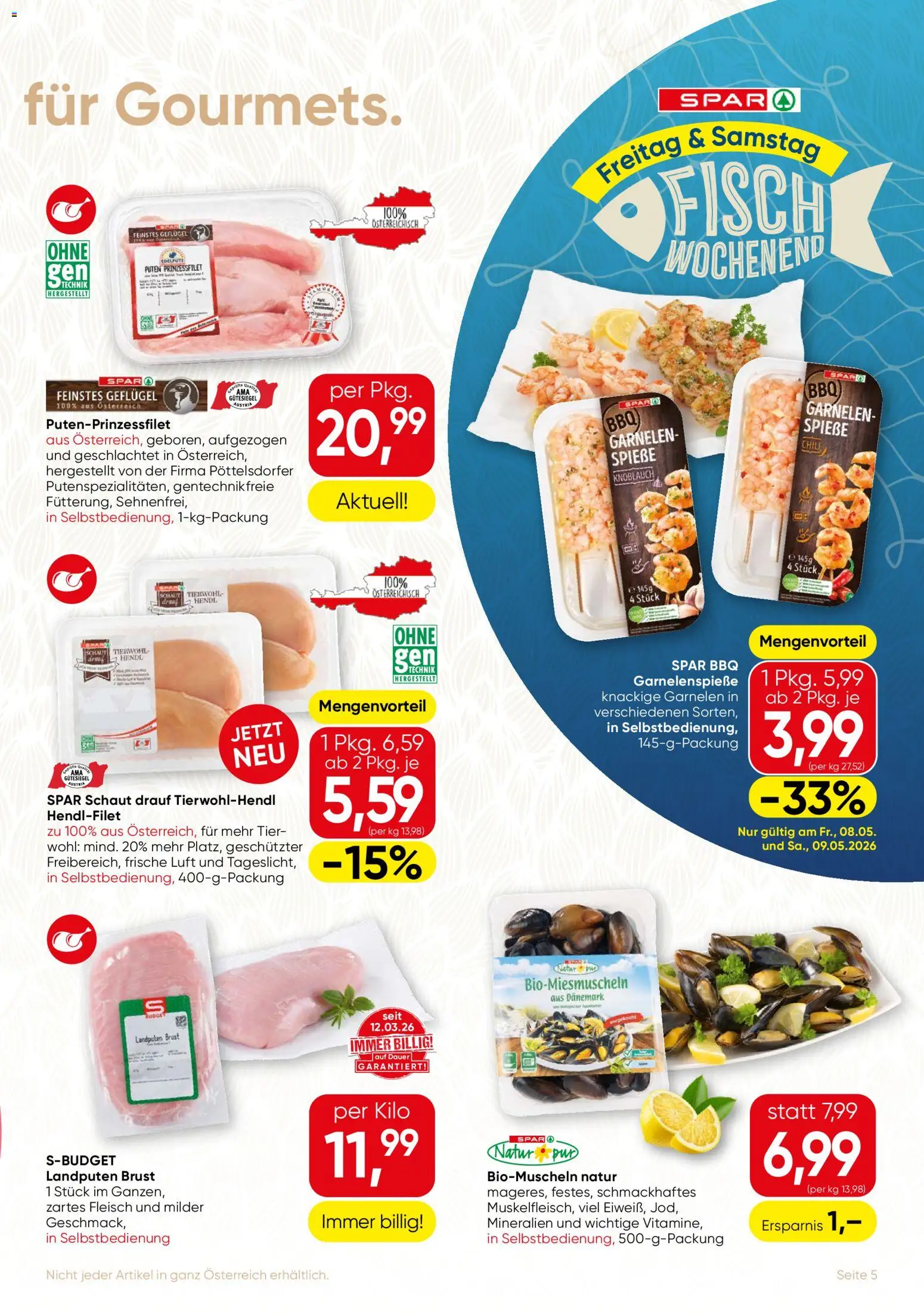 SPAR Gourmet Flugblatt gültig ab 07.05.2026 | Seite: 5 | Produkte: Knoblauch, Chili, Fisch