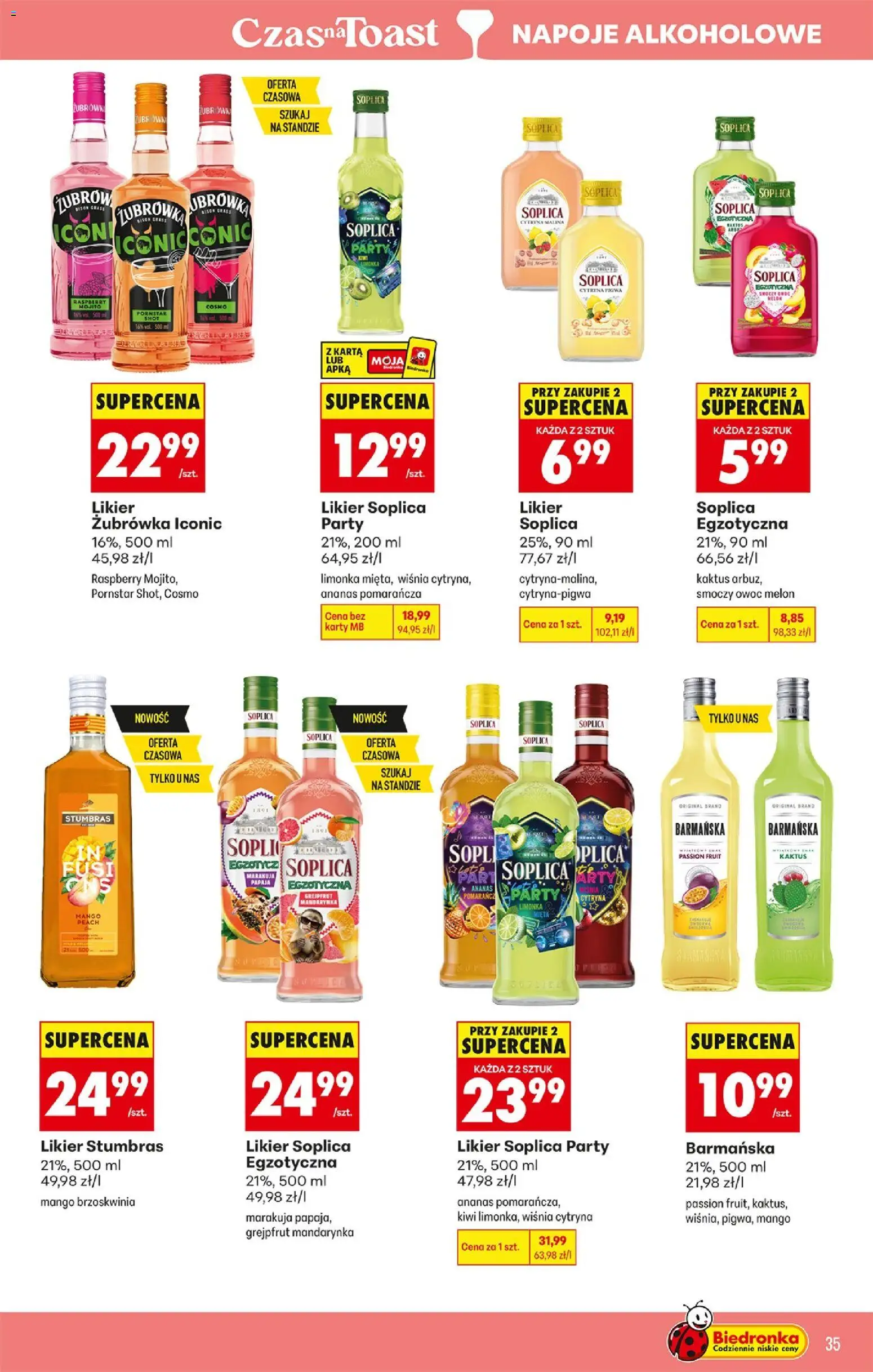 Biedronka gazetka - Czas na toast od 04.05.2026 | Strona: 35 | Produkty: Brzoskwinia, Karta, Limonka, Kiwi