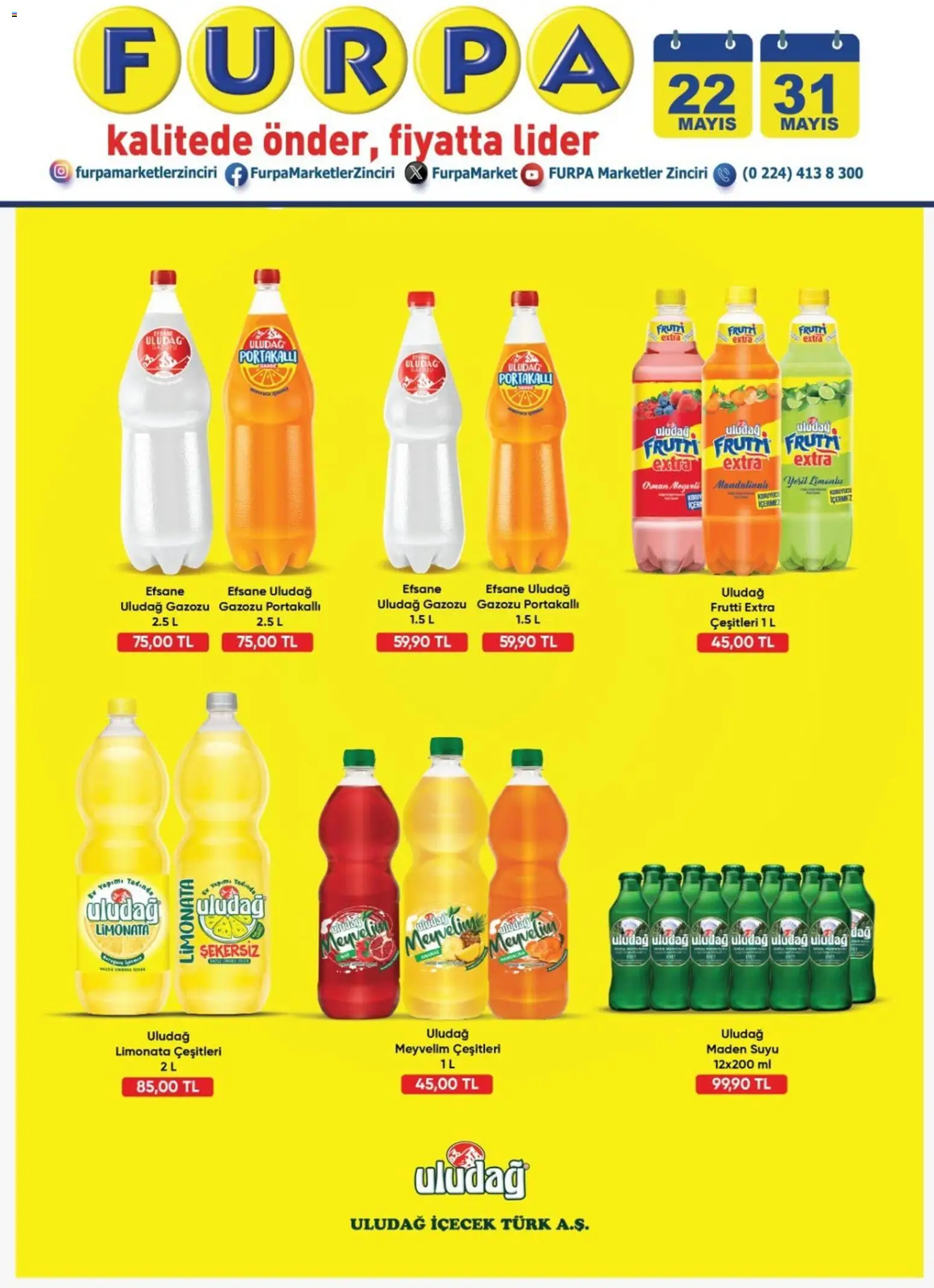 Furpa İndirim - 22.05.2026 tarihinden itibaren geçerlidir | Sayfa: 2 | Ürünler: Limonata, Maden suyu