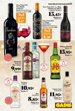 Vista previa Gadis folleto válido desde el 14.05.2026 | Página: 33 | Productos: Vino, Ginebra, Crema, Whisky