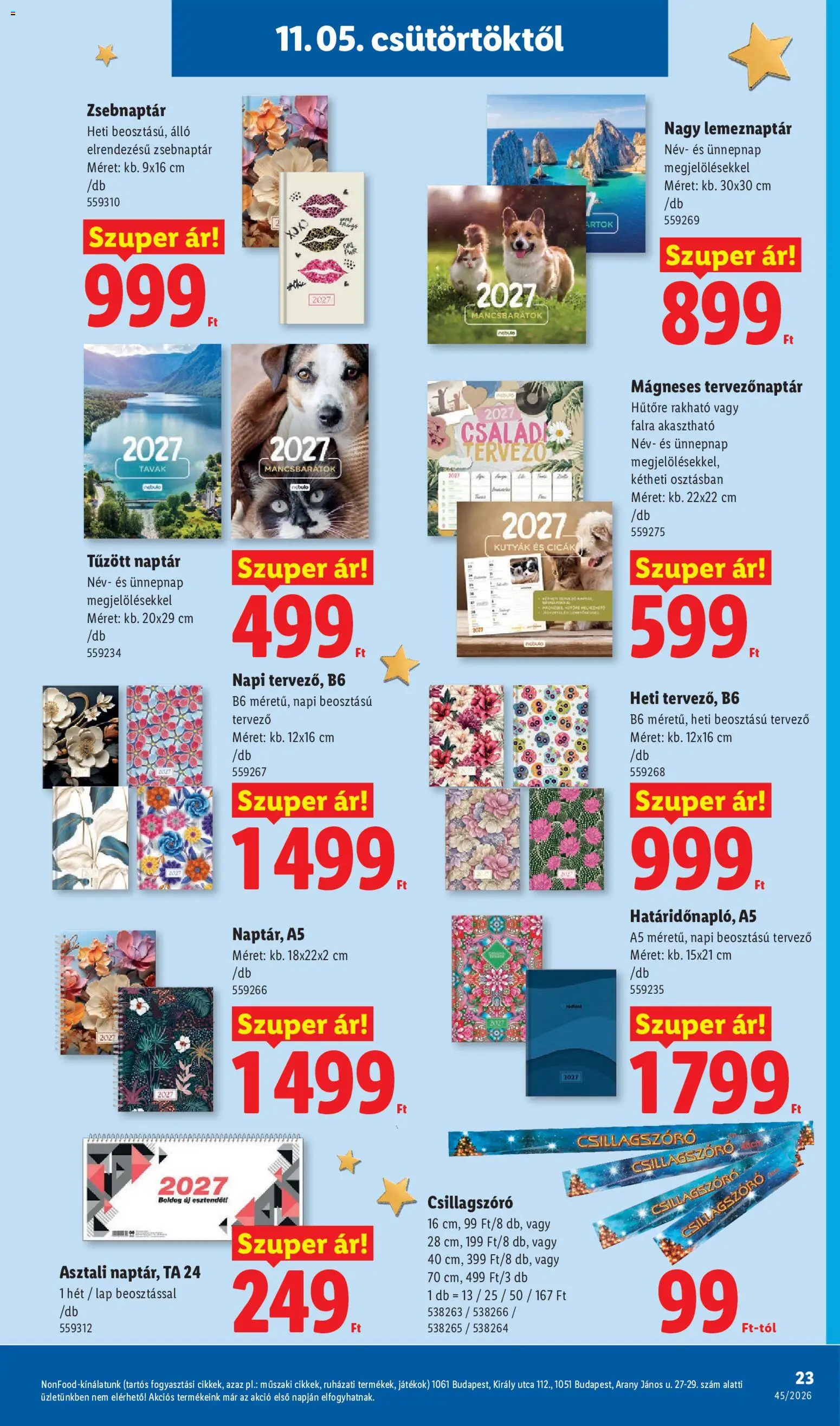 Lidl akciós ujság - amely érvényes a következő dátumtól: 2026.11.05. | Oldal: 23 | Termékek: Játékok, Lap