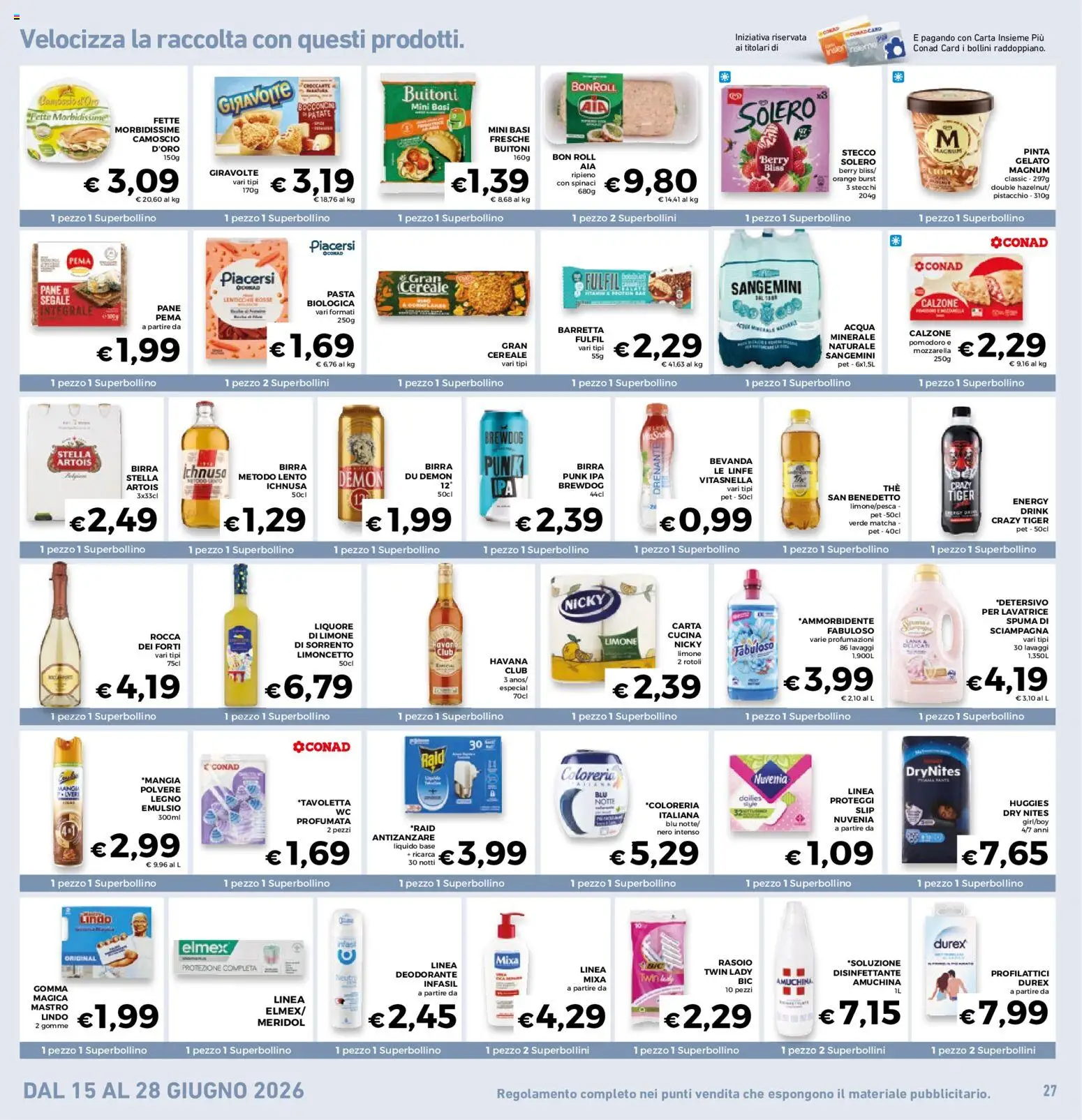 Volantino Conad del 17.06.2026 | Pagina: 27 | Prodotti: Rasoio, Pane, Lenticchie, Pasta