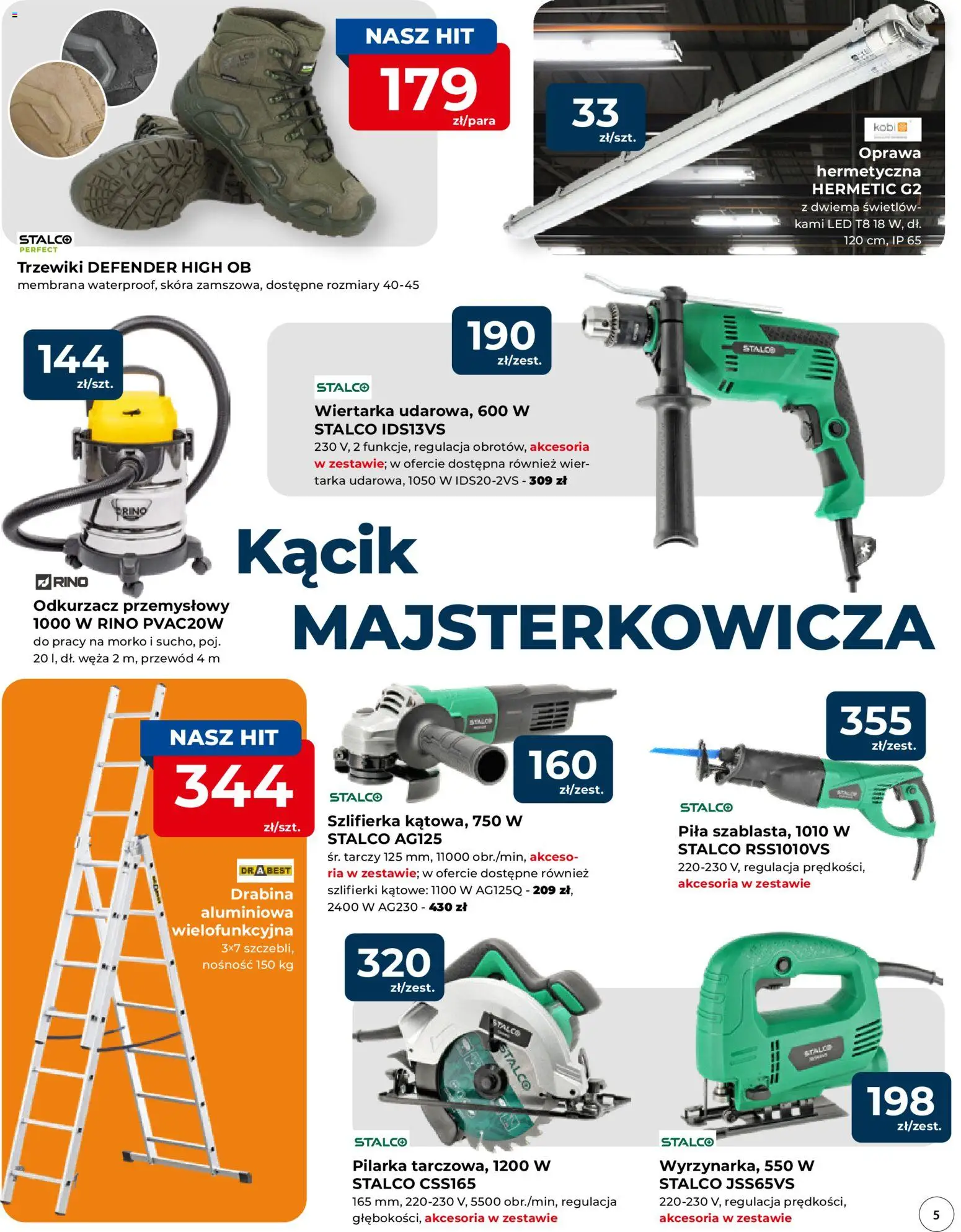 Mrówka gazetka - Elbląg od 10.09.2026 | Strona: 5 | Produkty: Drabina, Tarka, Odkurzacz, Szlifierka