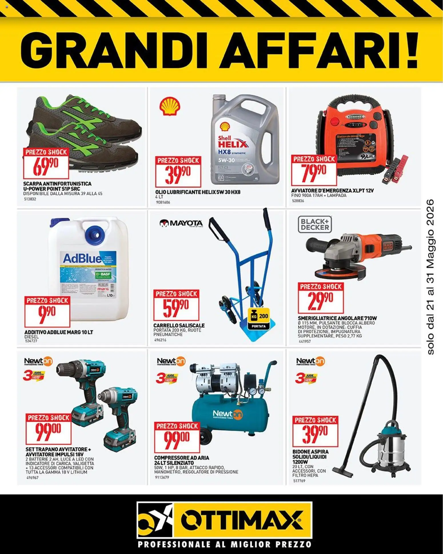 Volantino Ottimax del 21.05.2026 | Pagina: 4 | Prodotti: Lubrificante, Avvitatore, Compressore, Trapano