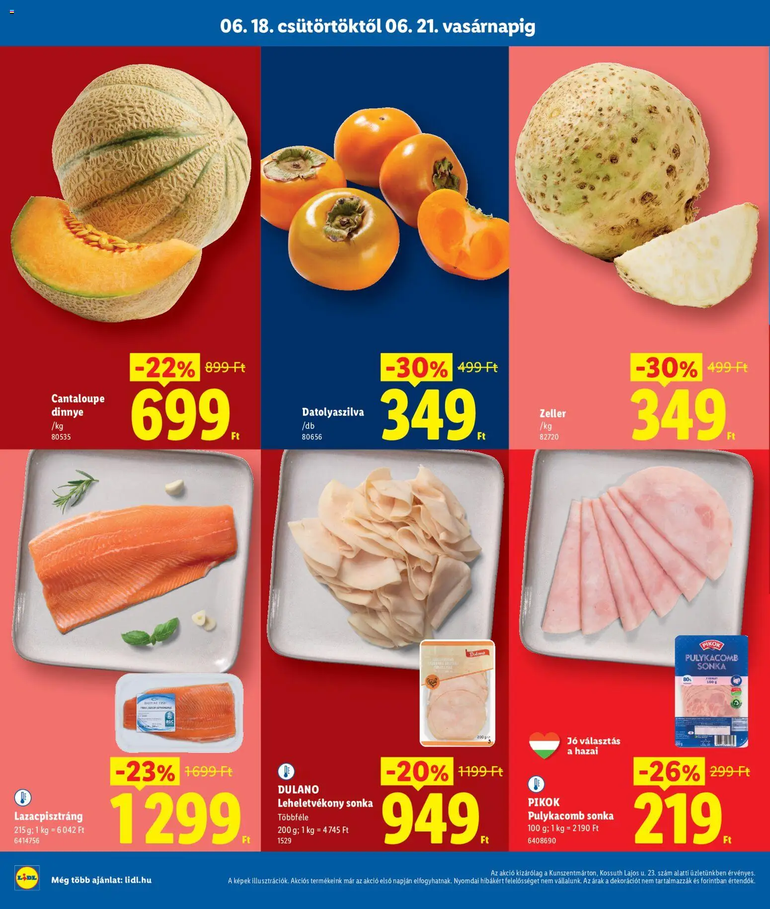 Lidl akciós ujság - amely érvényes a következő dátumtól: 18.06.2026 | Oldal: 2 | Termékek: Datolyaszilva, Dinnye, Zeller, Pulykacomb