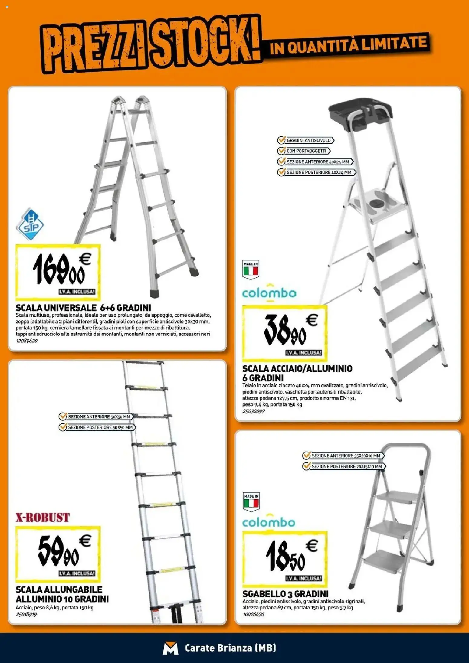 Nuovo TECNOMAT catalogo Carate Brianza dal 24/09/2026 > offerte anteprima 🛍️ | Pagina: 16 | Prodotti: Sgabello, Scala, Alluminio