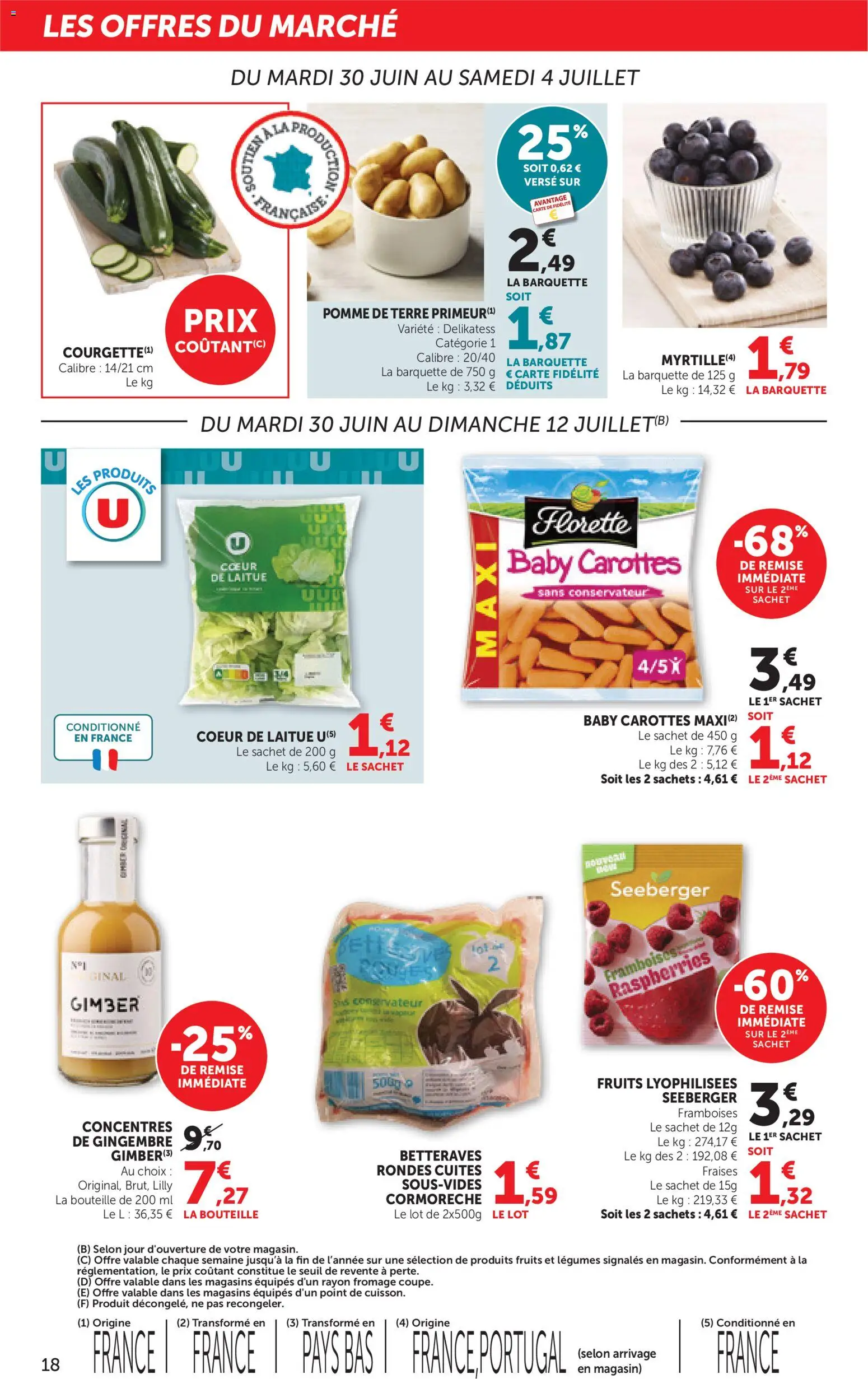 {H1} | Page: 18 | Produits: Carottes, Laitue, Fromage, Fraises