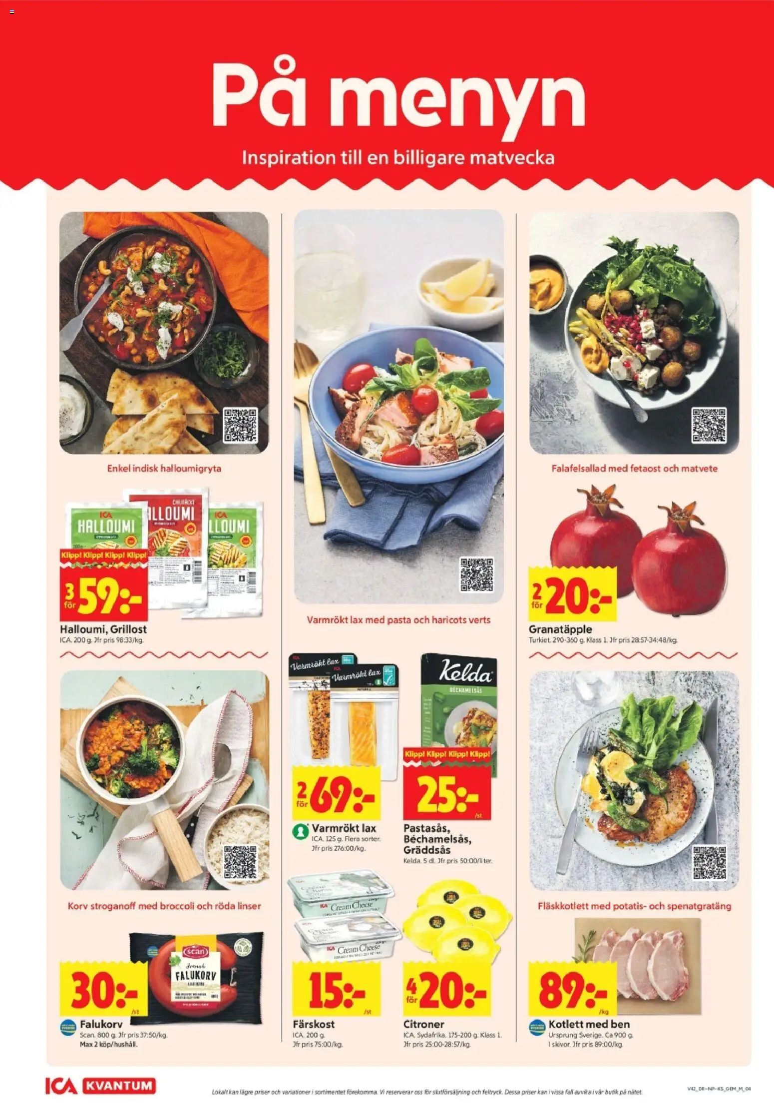ICA Kvantum reklamblad aktuell från 12/10/2026 | Sida: 4 | Produkter: Linser, Röda linser, Grillost, Citroner