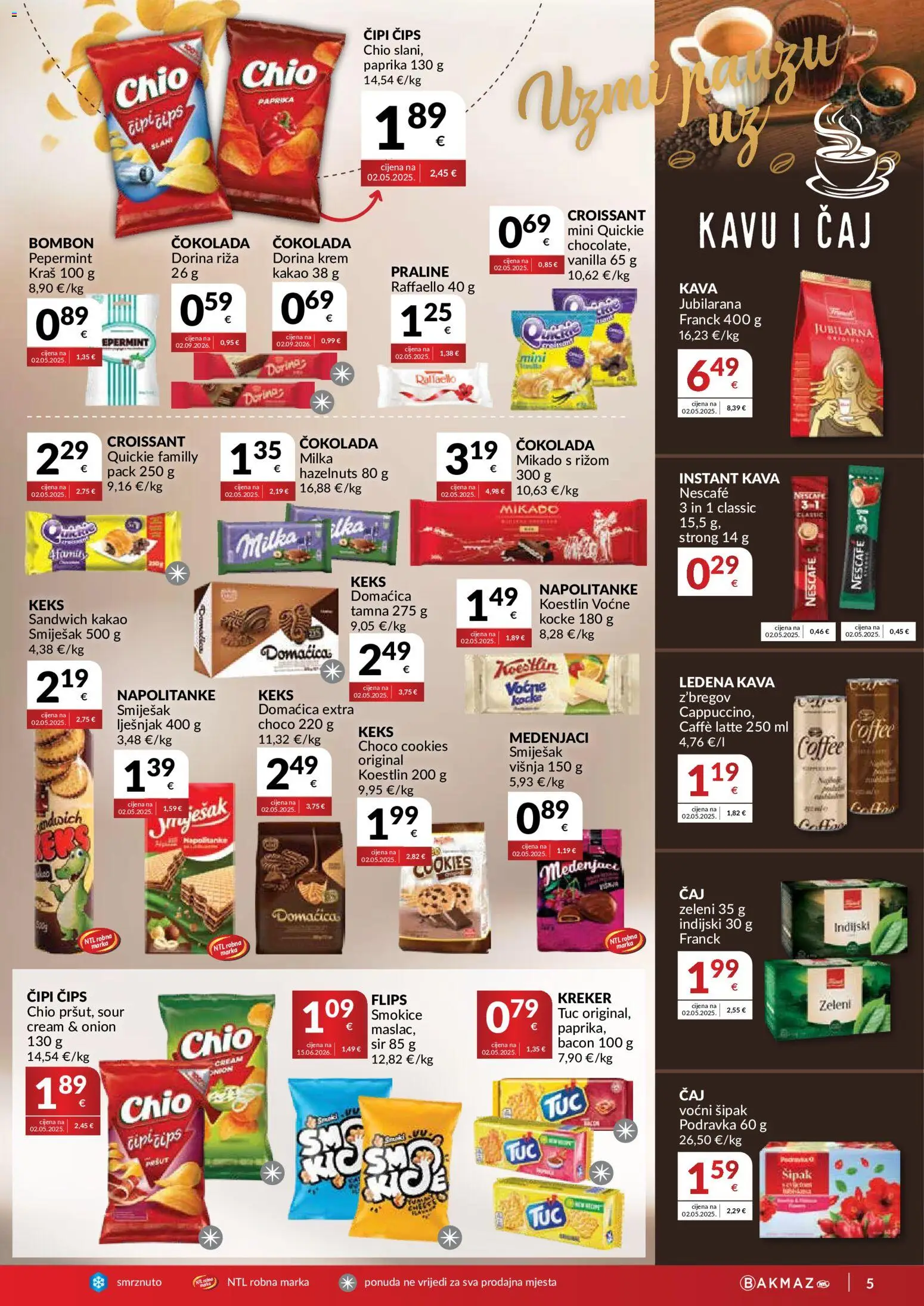 Bakmaz katalog | vrijedi od 30.09.2026 | Stranica: 5 | Proizvodi: Praline, Sir, Čaj, Napolitanke