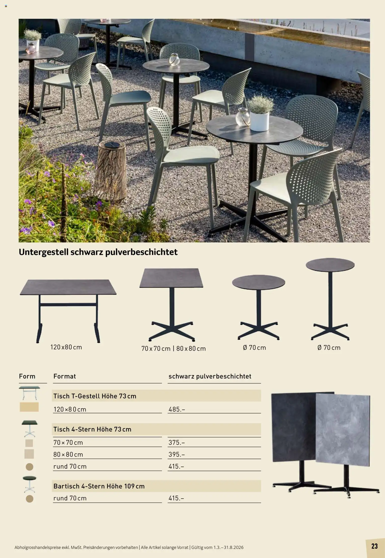Prodega Aktionen Outdoor-Ausstattung – gültig ab 01.03.2026 | Seite: 23 | Produkte: Tisch, Bartisch