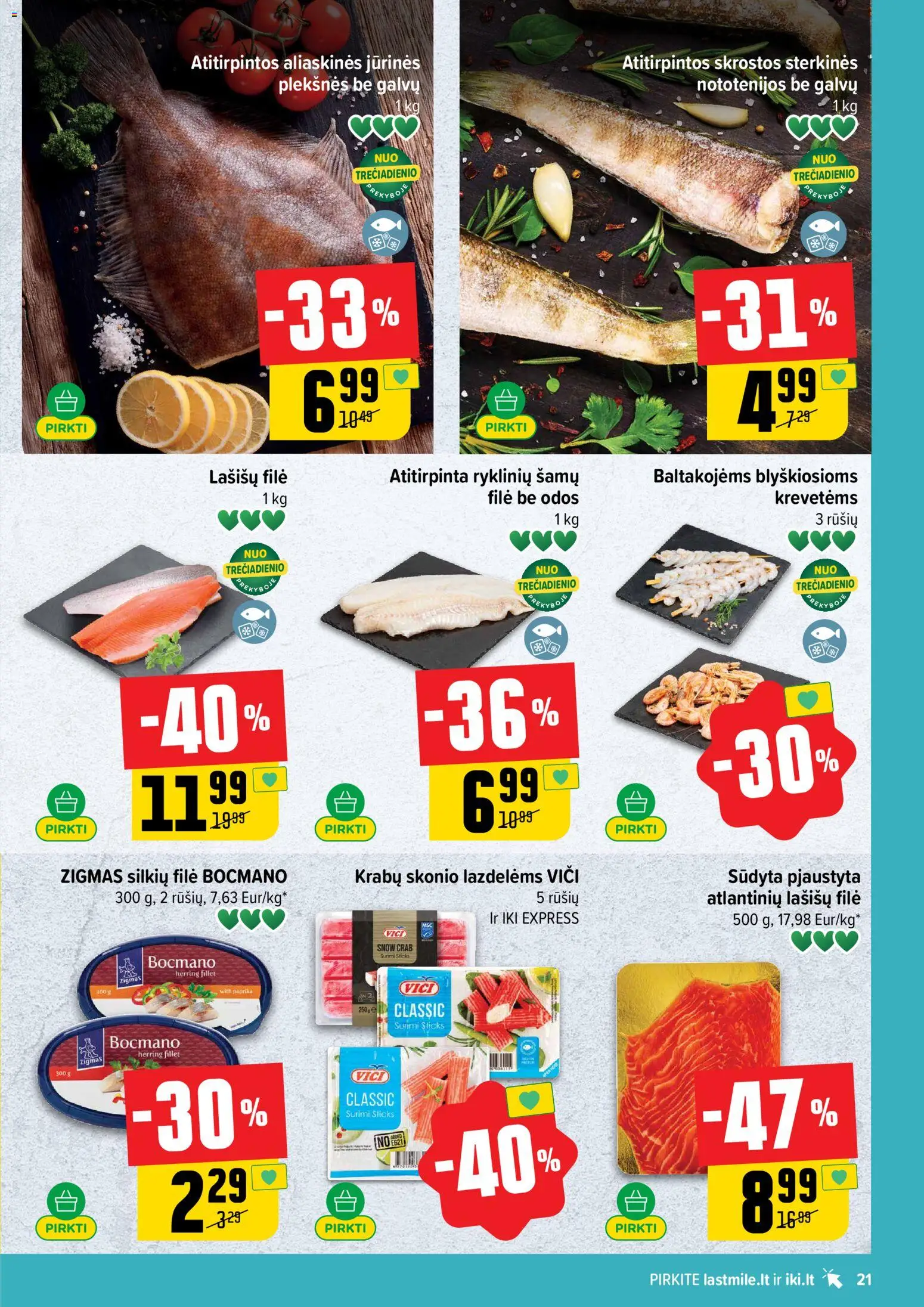 IKI akcijos nuo 2026.09.20 | Puslapis: 21 | Prekių: Paprika, Lašišų filė, Surimi
