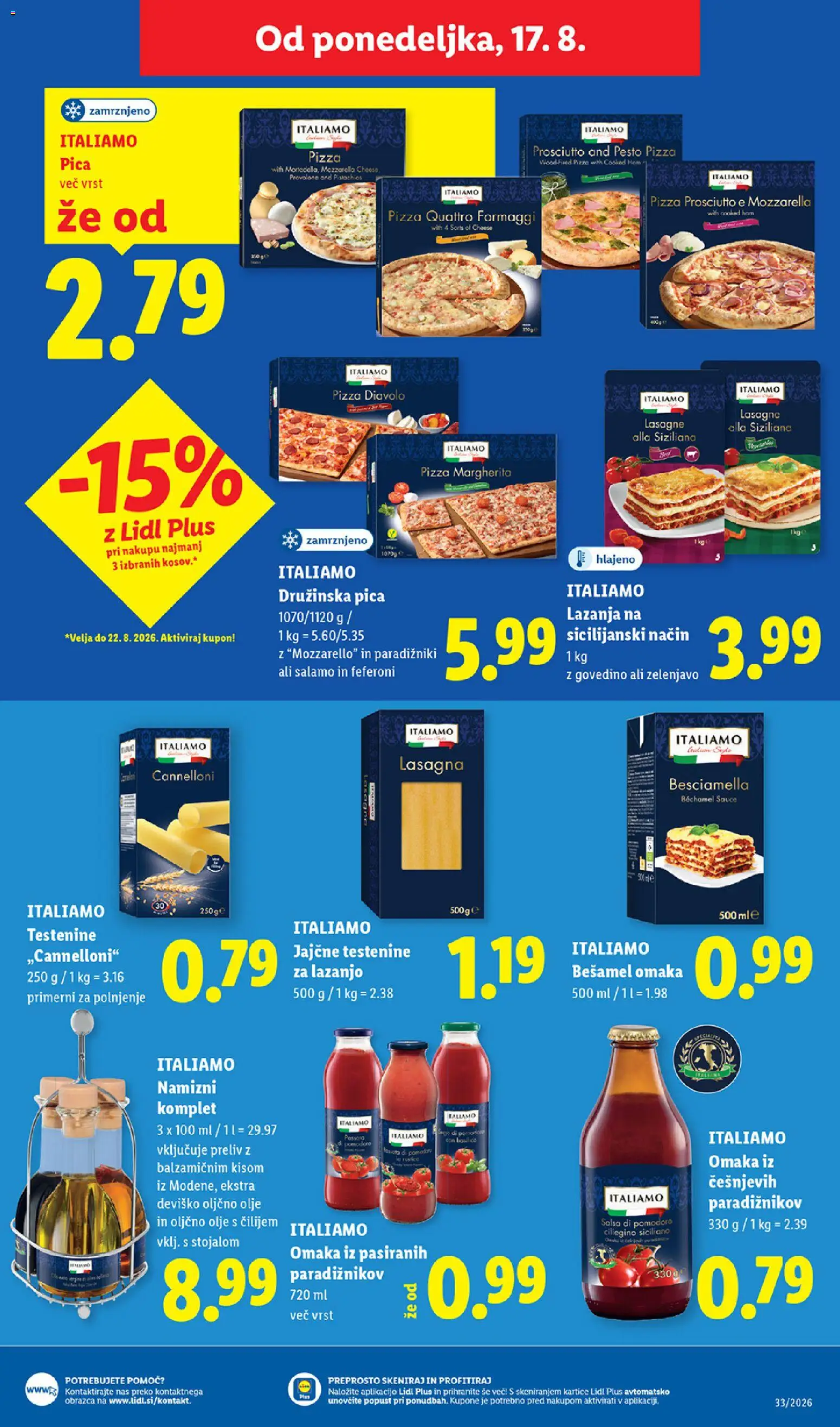Novi Lidl katalog ponudbe – veljaven od 13.08.2026 | Stran: 49 | Izdelki: Oljčno olje, Olje, Pica, Testenine