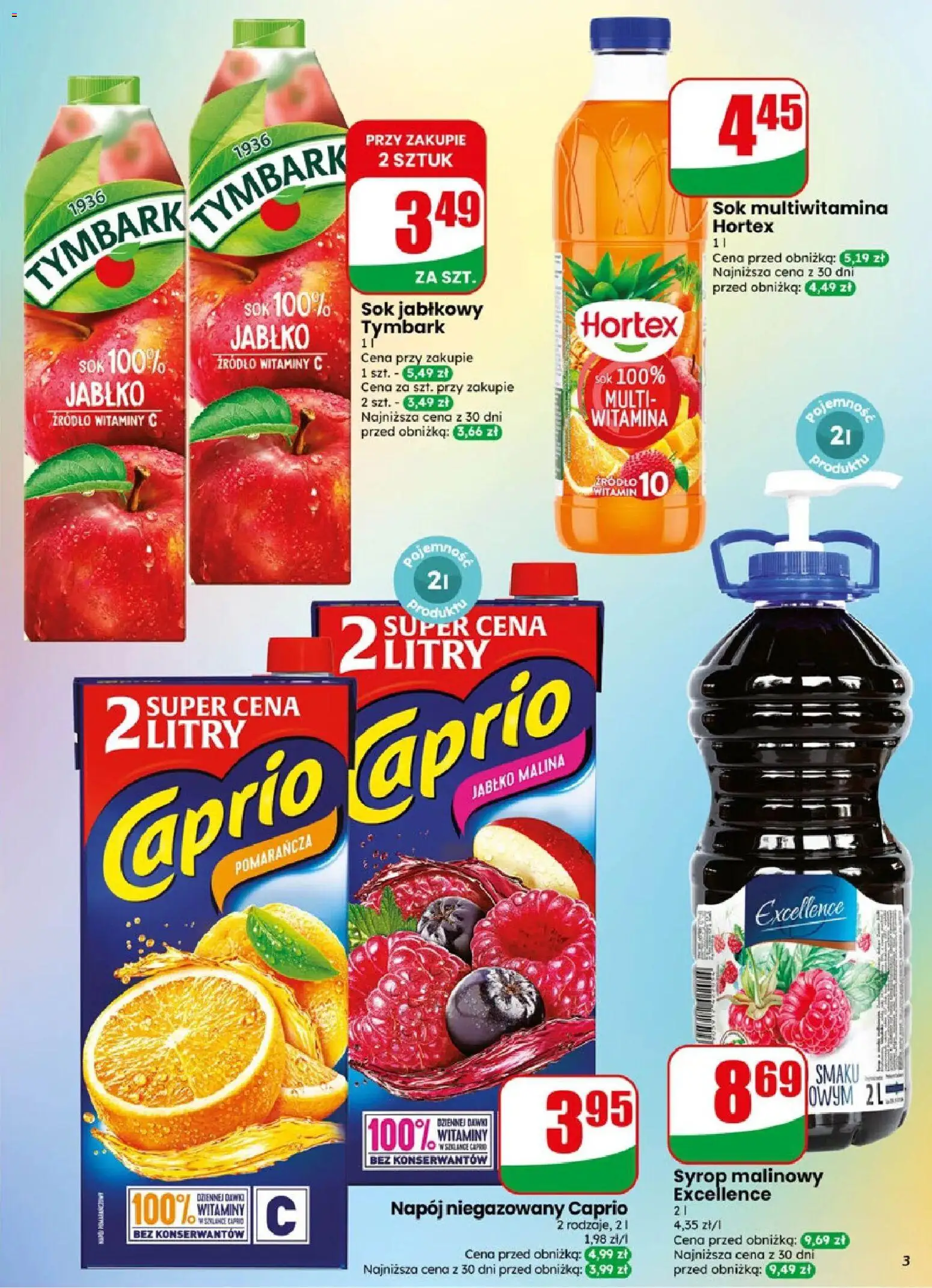 Dino gazetka od 06.05.2026 | Strona: 3 | Produkty: Syrop, Malina, Sok multiwitamina, Syrop malinowy