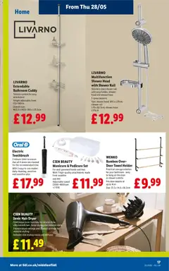 Preview of Lidl - Lidl Weekly valid from 28.05.2026 | Page: 17 | Products: Shower, Towel, Dryer, Hair dryer