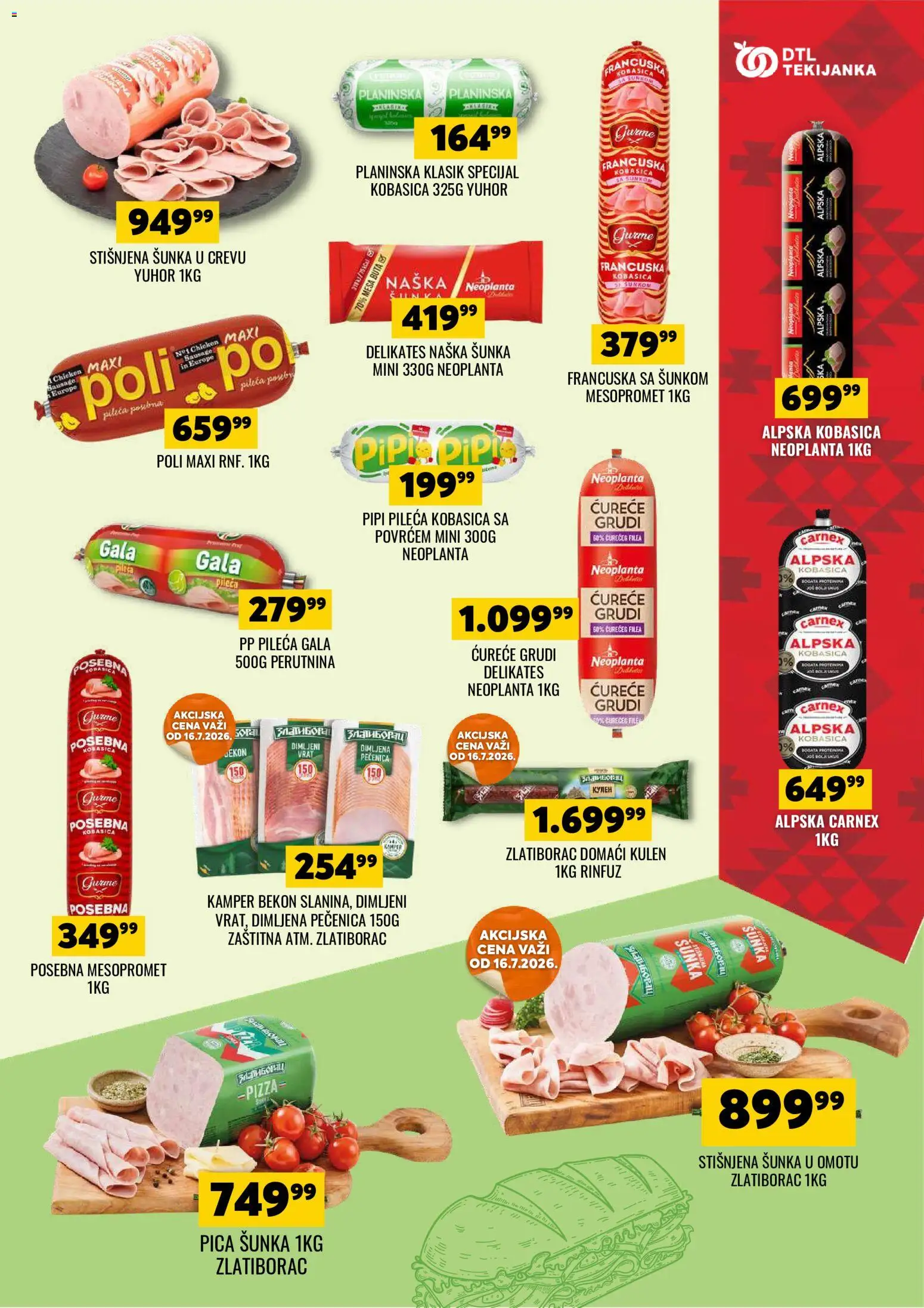 Tekijanka katalog - važi od 15.07.2026 | Strana: 9 | Proizvode: Kulen, Šunka, Pica, Pečenica