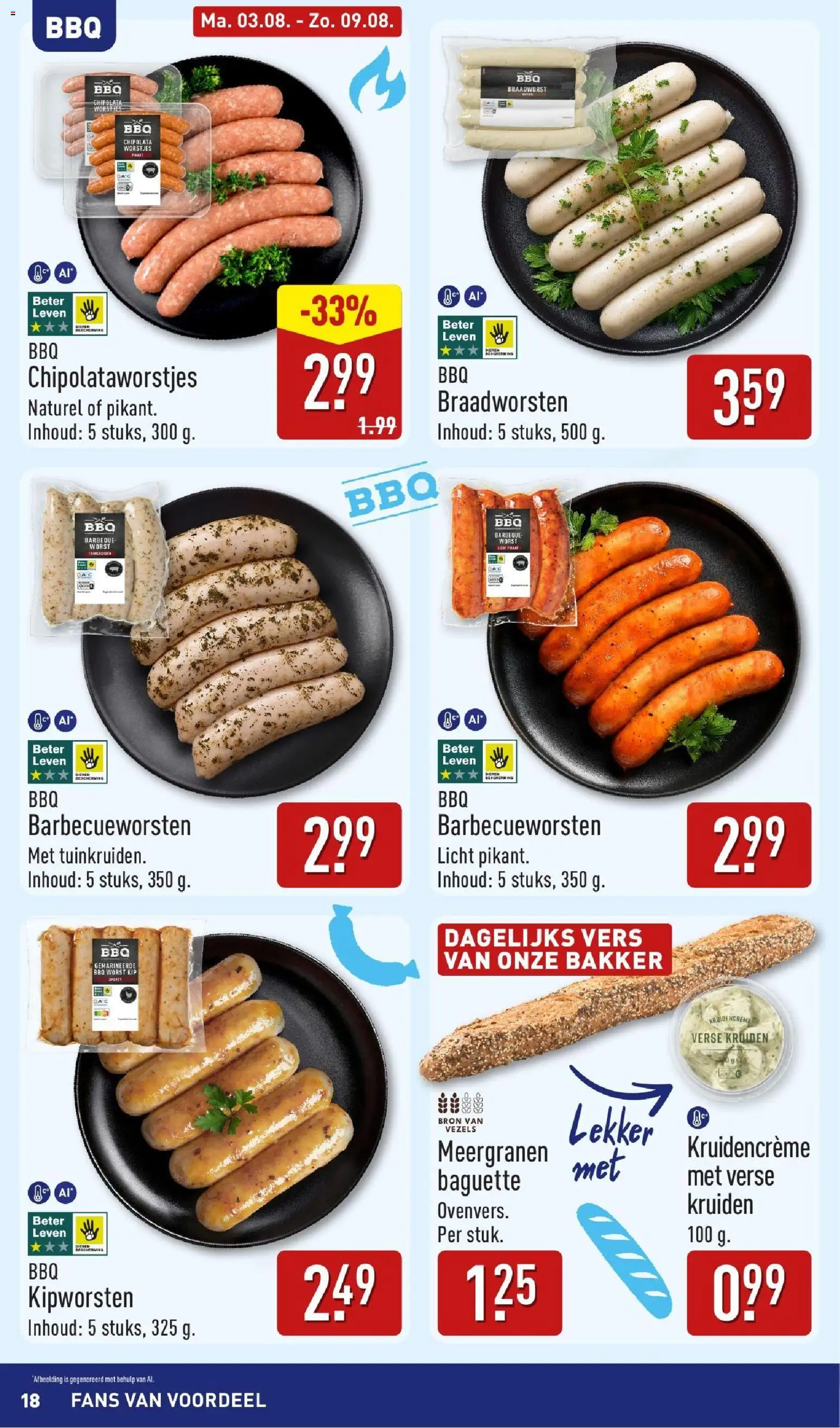 {H1} | Pagina: 18 | Producten: Baguette, Worst, Chipolata, Dip