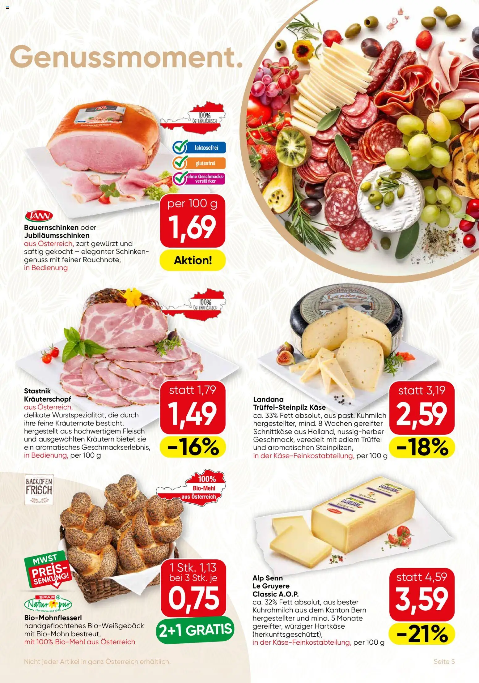 SPAR Gourmet KAFFEES & TEE gültig ab 15.10.2026 | Seite: 5 | Produkte: Käse, Schinken