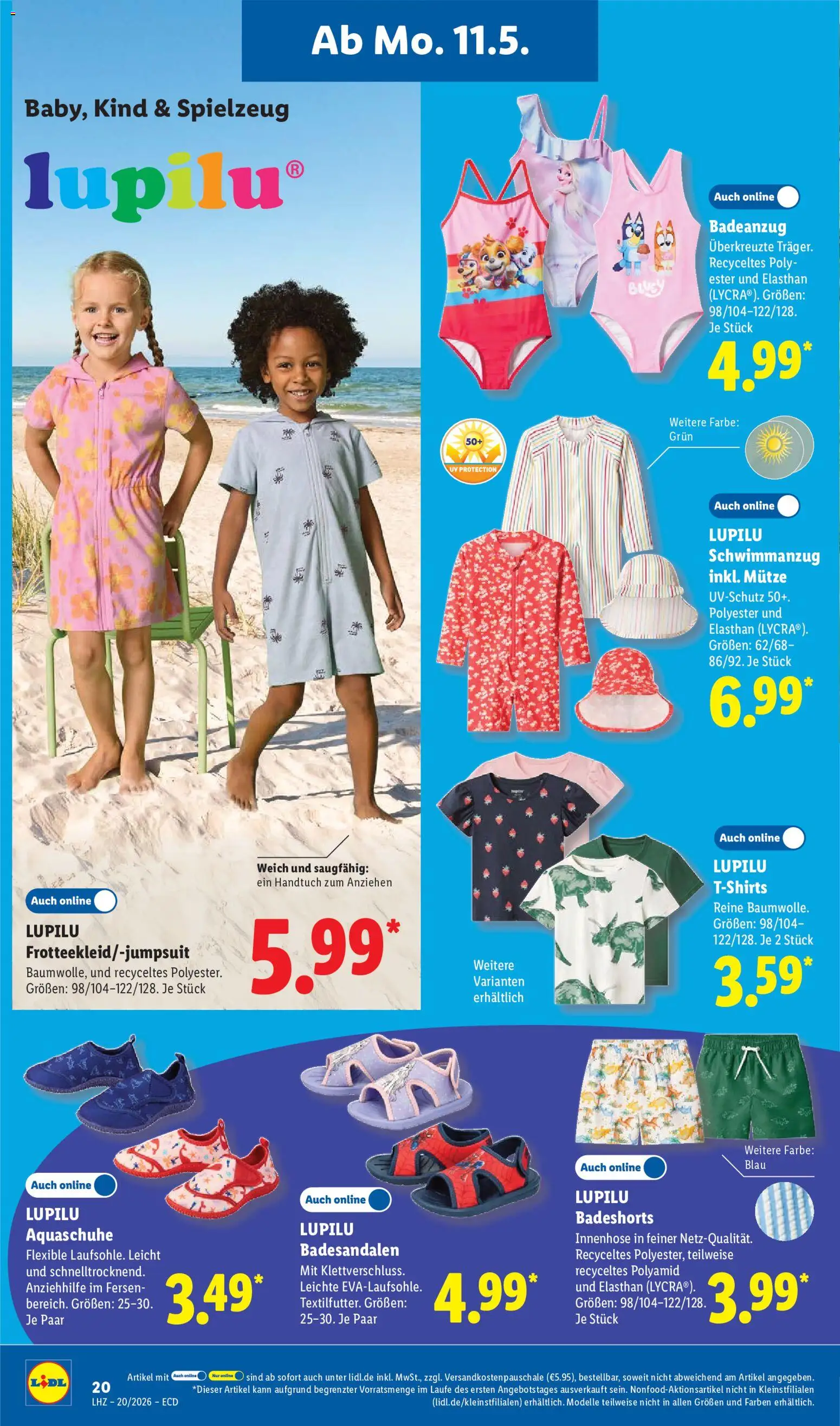 Lidl Prospekt – gültig ab 11.05.2026 | Seite: 38 | Produkte: Badeshorts, Badeanzug