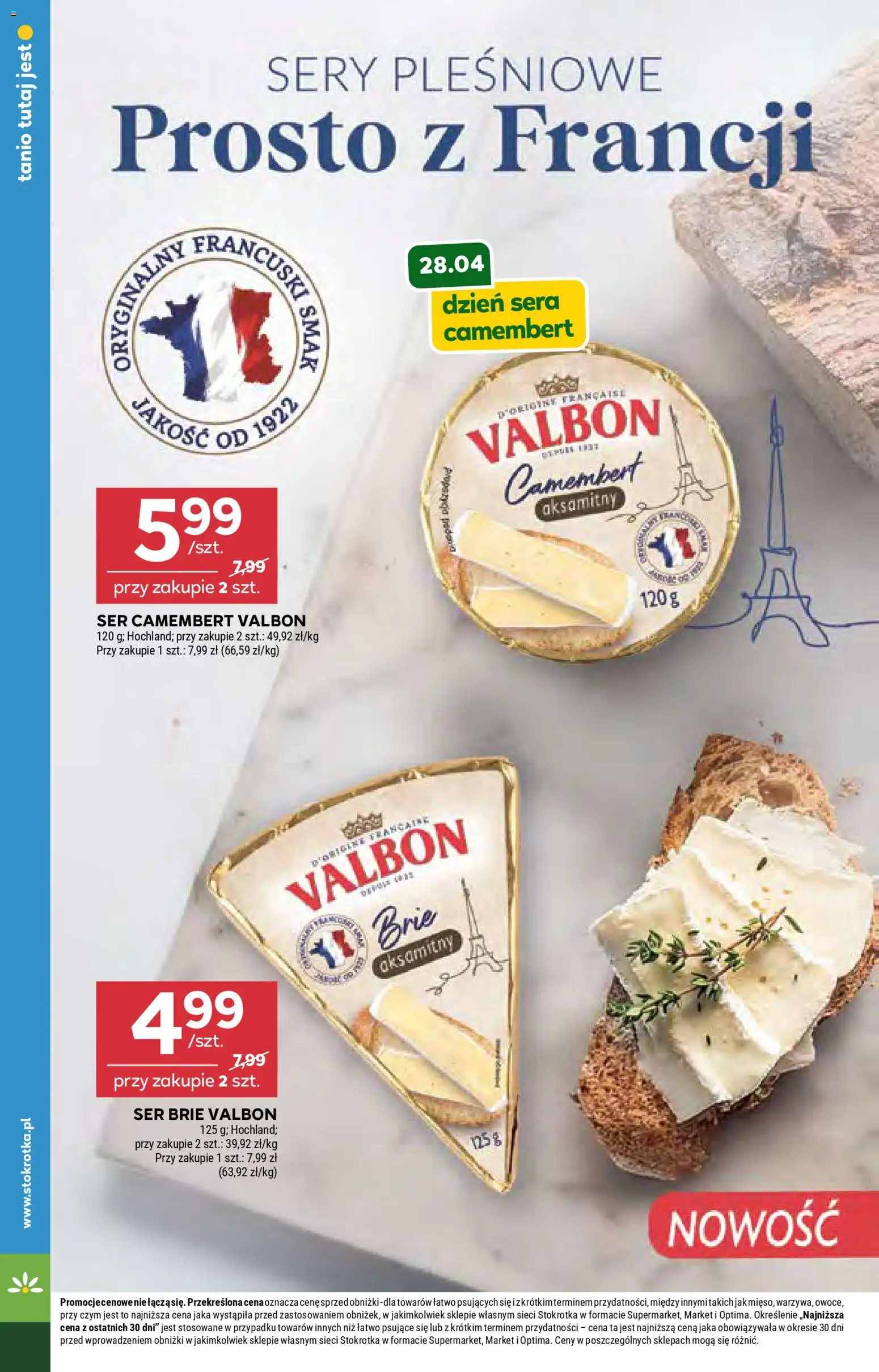Stokrotka gazetka od 23.04.2026 | Strona: 24 | Produkty: Sery, Ser, Ser brie, Sery pleśniowe
