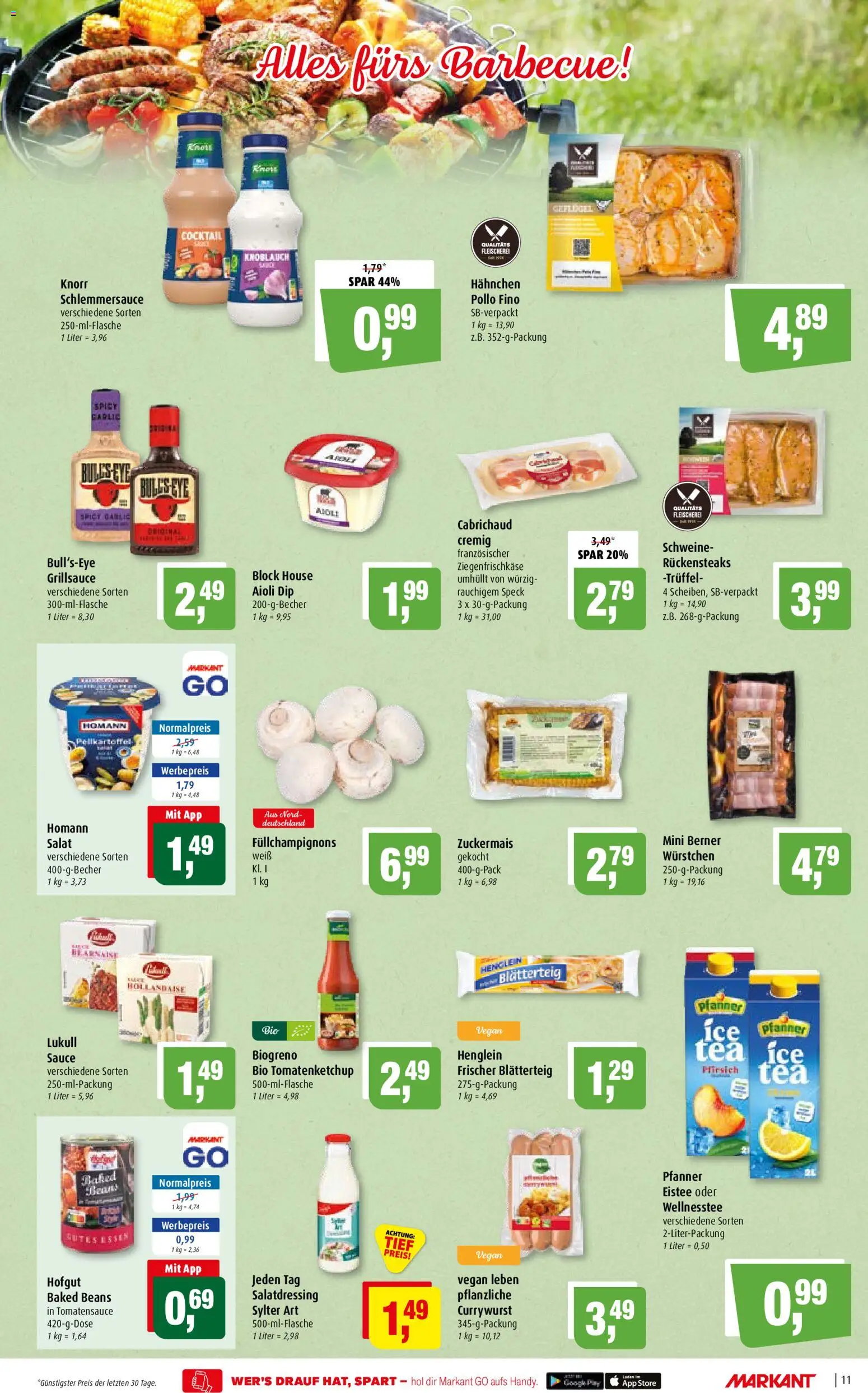 Markant Prospekt – gültig ab 31.08.2026 | Seite: 11 | Produkte: Knorr, Knoblauch, Pfirsich, Salat