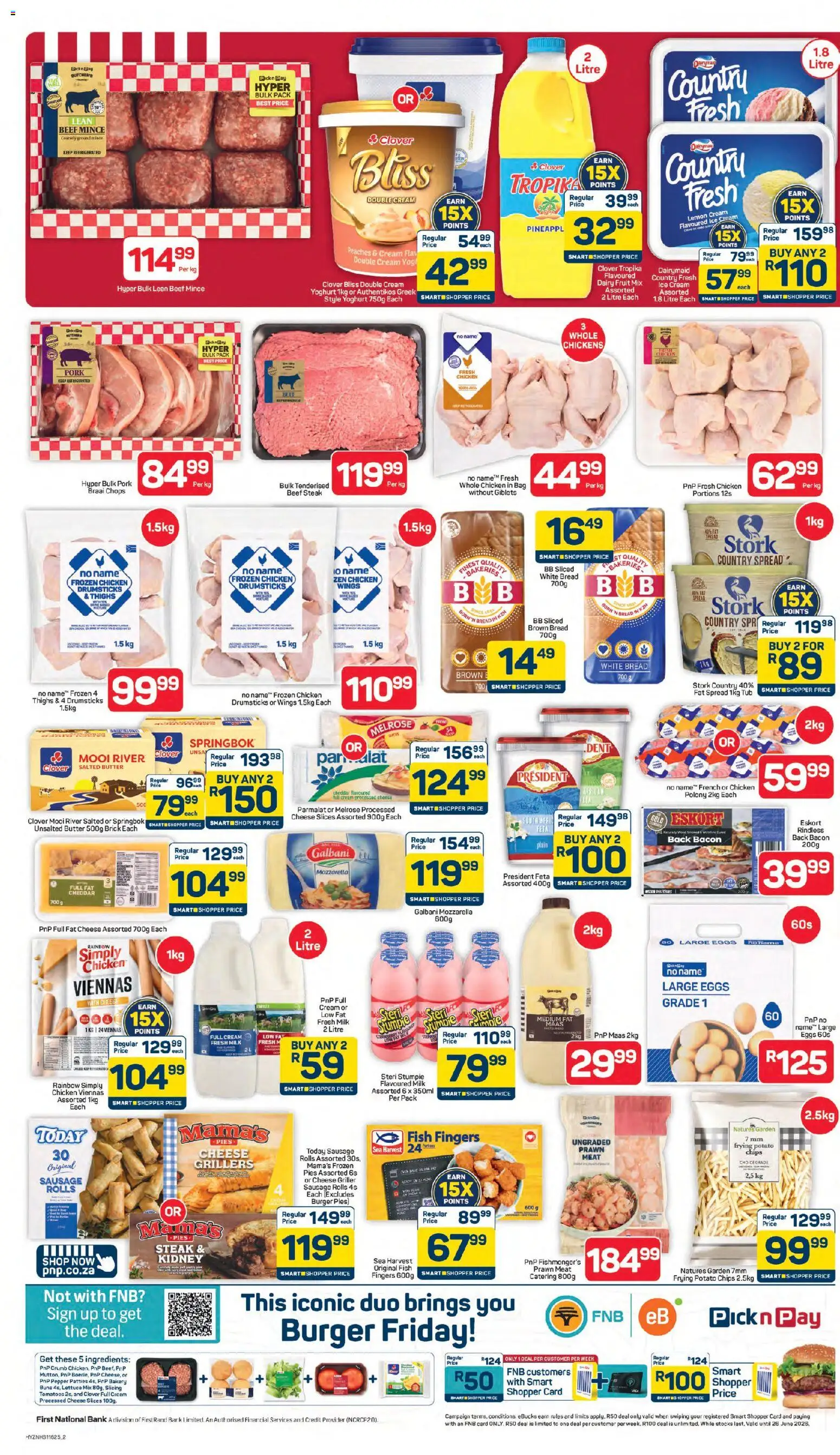 New Pick n Pay catalogue – valid from 24.04.2026 | Page: 2 | Products: Bakery, Magdalenas, Butter, Cheese