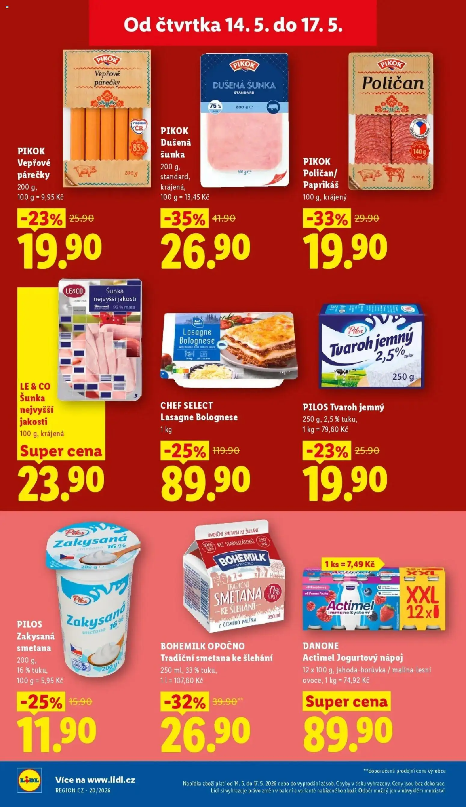 Lidl aktuální leták od 14.05.2026 | Strana: 18 | Produkty: Ovoce, Smetana ke šlehání, Zakysaná smetana, Jogurtový nápoj