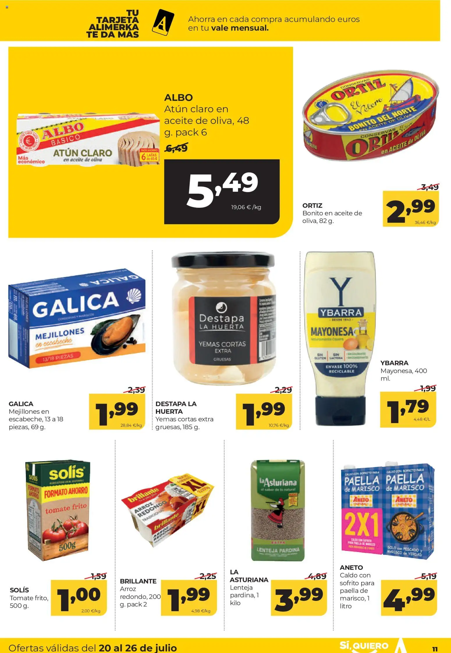Alimerka folleto Castilla y León │ válido desde el 20/07/2026 | Página: 11 | Productos: Arroz, Pescado, Té, Atún claro