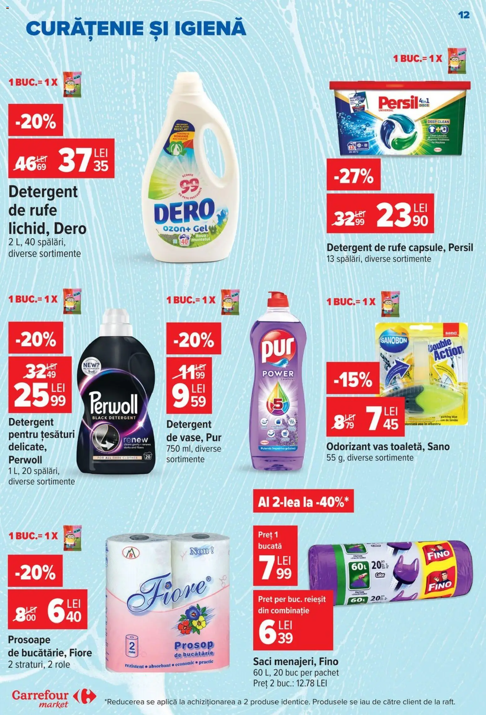 Noul catalog Carrefour – valabil de la 26.08.2026 | Pagină: 12 | Produse: Bucătărie, Detergent, Power, Black
