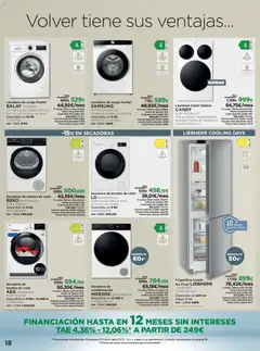 Vista previa El Corte Inglés Electronica válido desde el 10/09/2026 | Página: 18 | Productos: Detergente, Lavadora, Secadora, Combi