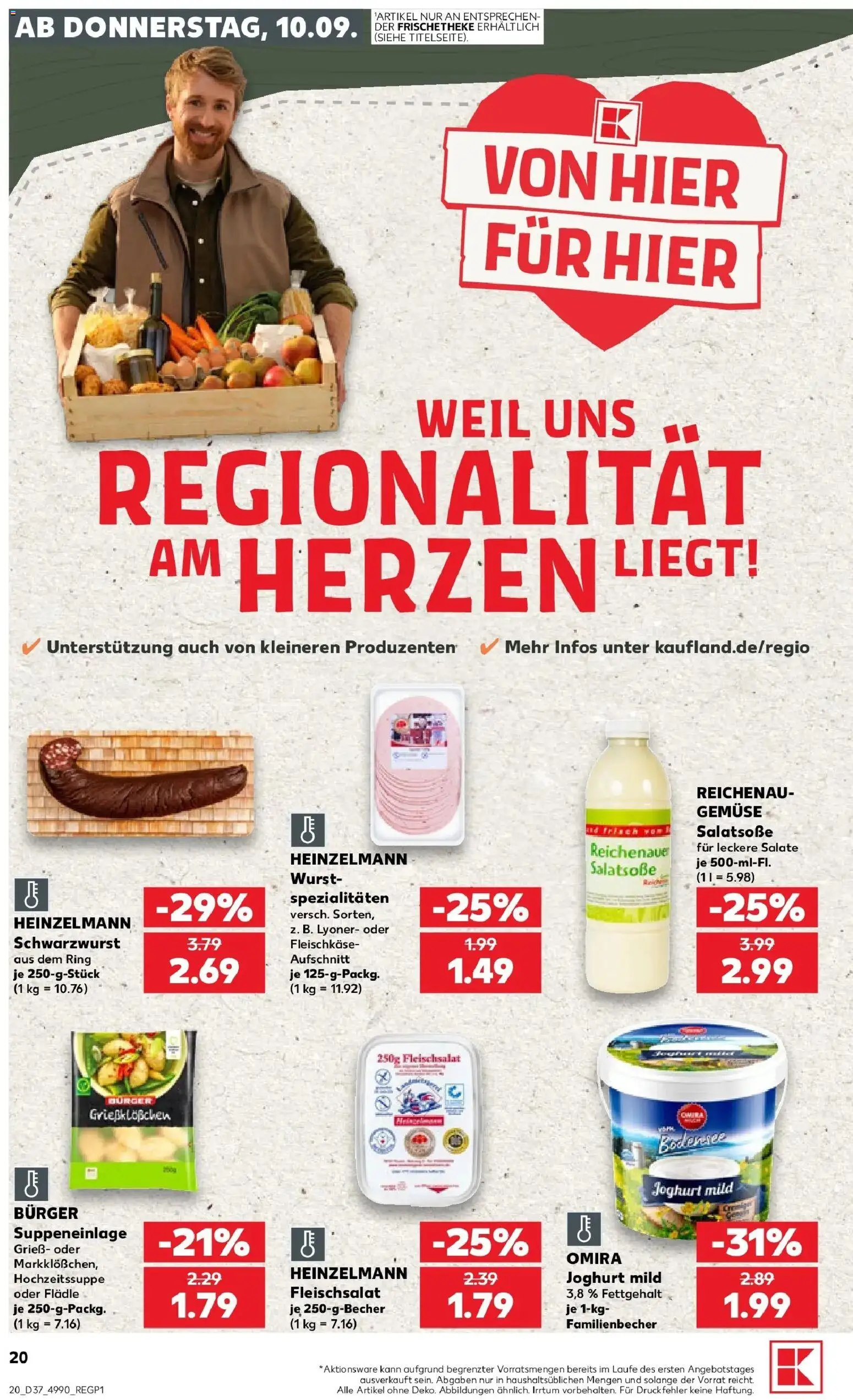 Prospekt Kaufland ab 07.09.2026 » Angebote Online zum Blättern | Seite: 29 | Produkte: Joghurt, Spezialitäten, Gemüse, Wurst