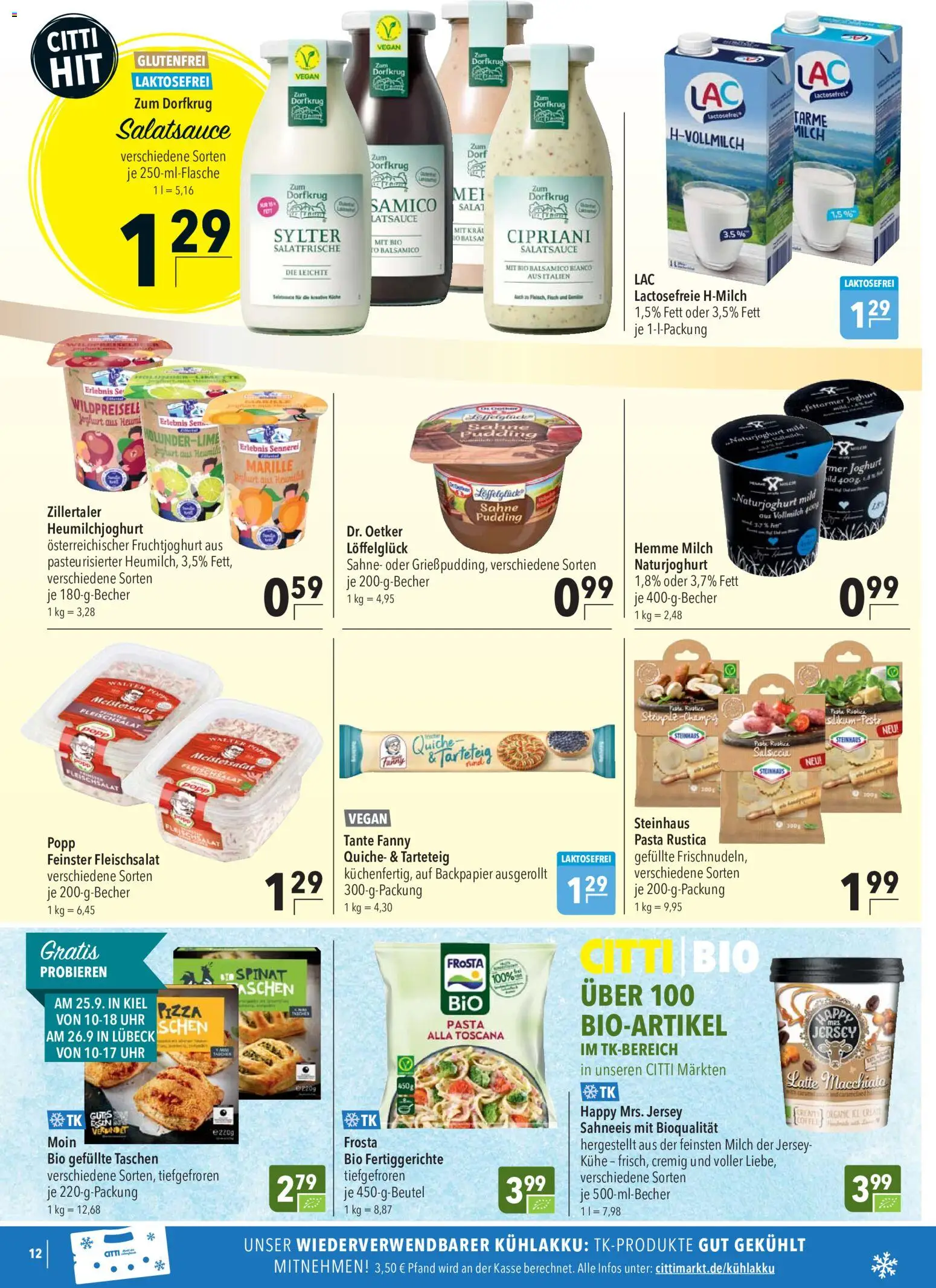 CITTI Markt Prospekt – gültig ab 23.09.2026 | Seite: 12 | Produkte: Balsamico, Fruchtjoghurt, Salat, Uhr
