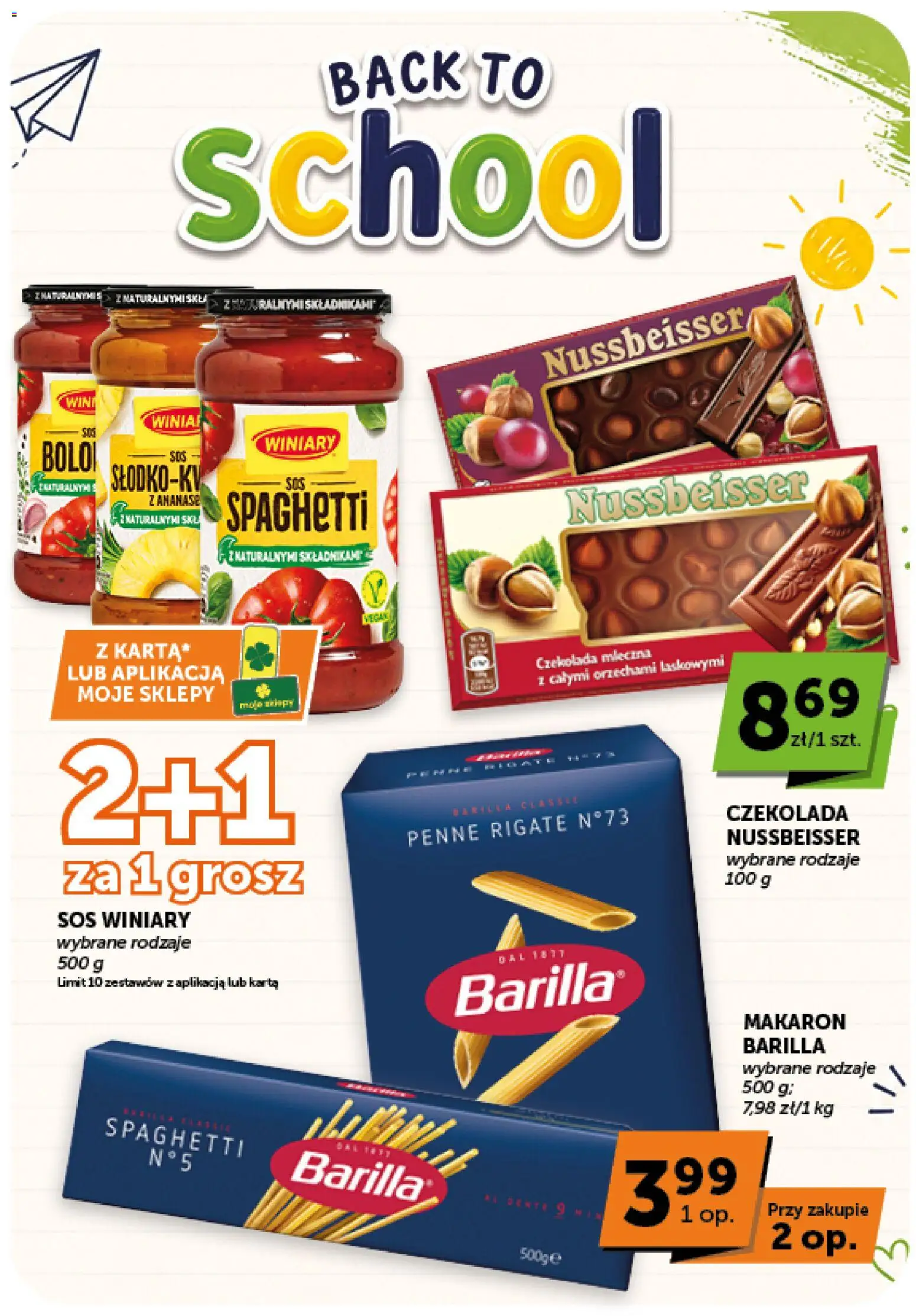 Groszek gazetka od 20.08.2026 | Strona: 8 | Produkty: Czekolada mleczna, Makaron Barilla, Barilla, Penne