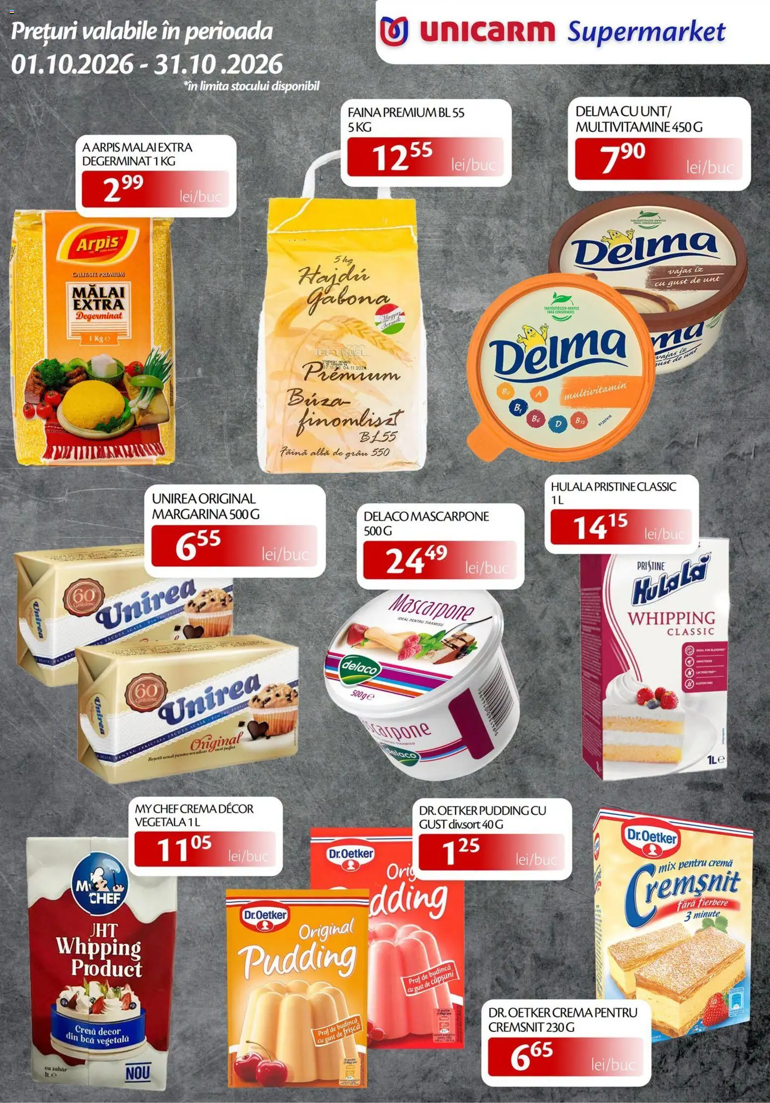 Noul catalog Unicarm – valabil de la 01.10.2026 | Pagină: 7 | Produse: Premium, Frișcă, Mălai, Mascarpone