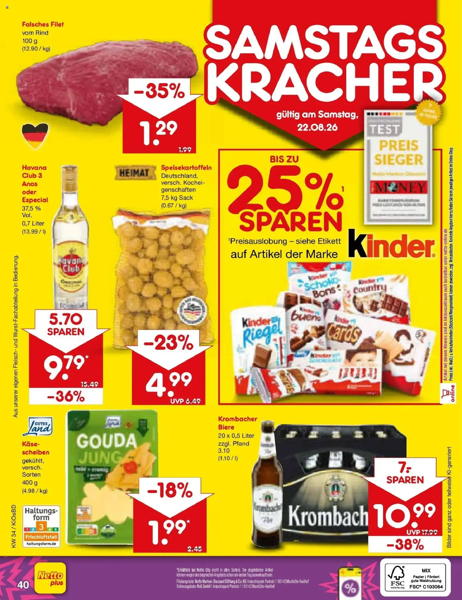 Netto Marken-Discount Prospekt Mistelbach – gültig ab 17.08.2026 | Seite: 62 | Produkte: Gouda, Bilder, Krombacher, Fleisch