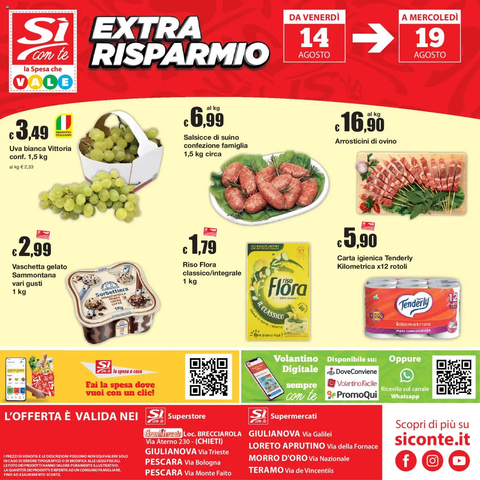 Volantino Sì con Te del 06/08/2026 | Pagina: 24 | Prodotti: Riso, Suino, Stracciatella, Ovino