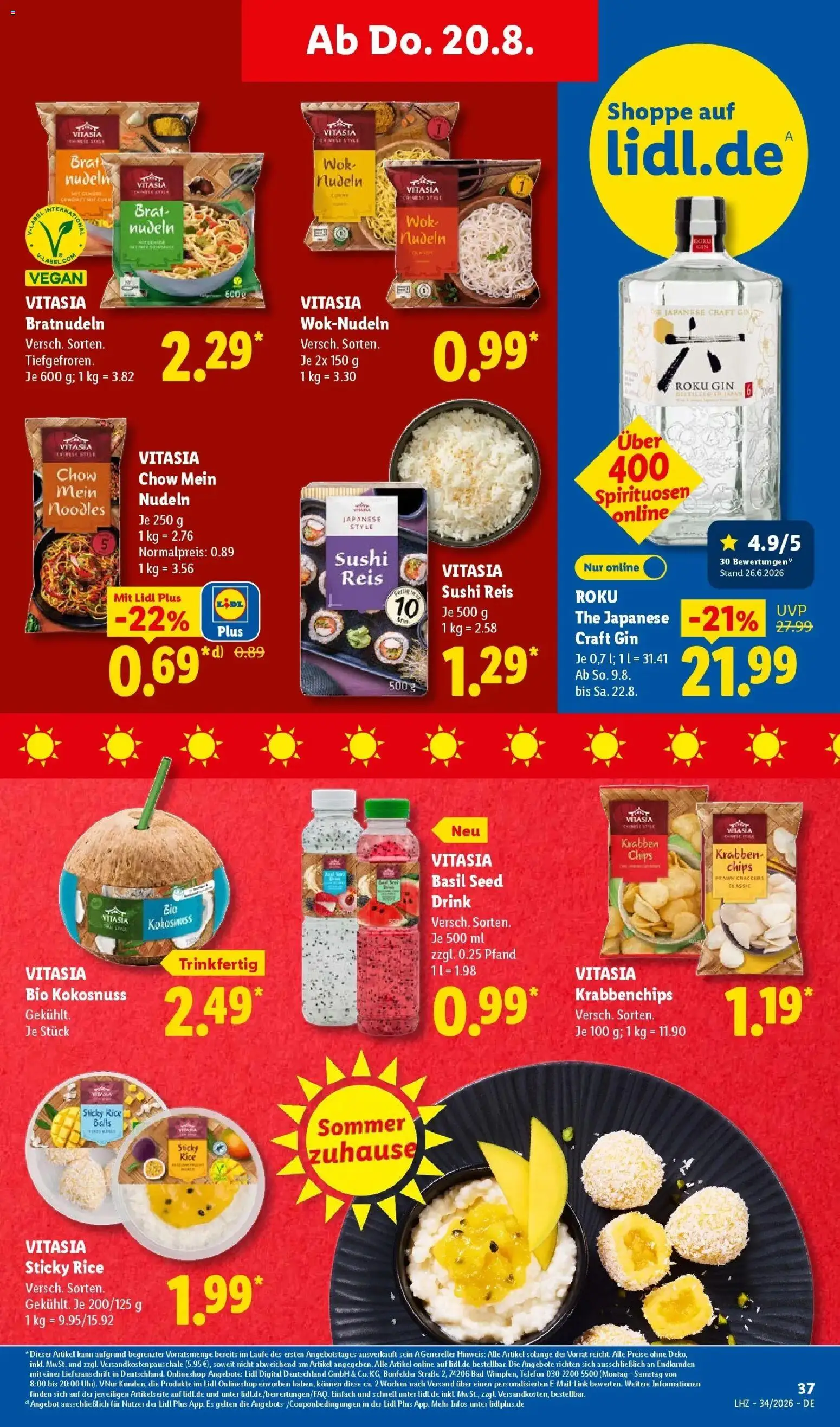 Lidl Prospekt Einbeck (ab 17.08.2026) zum Blättern » Angebote | Seite: 59 | Produkte: Nudeln, Gin, Chips, Wok