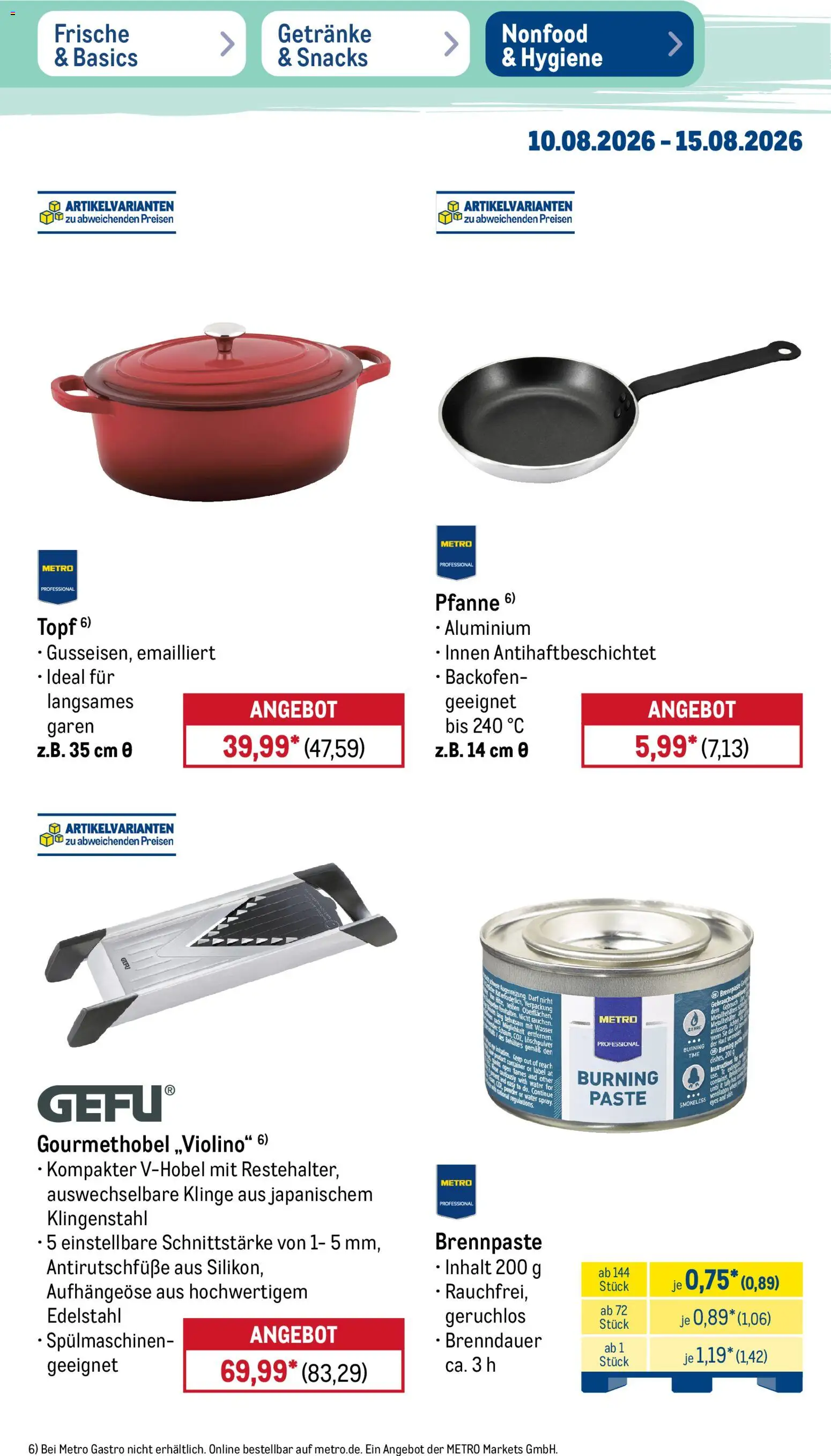 Metro Prospekt – gültig ab 10.08.2026 | Seite: 37 | Produkte: Wasser, Backofen