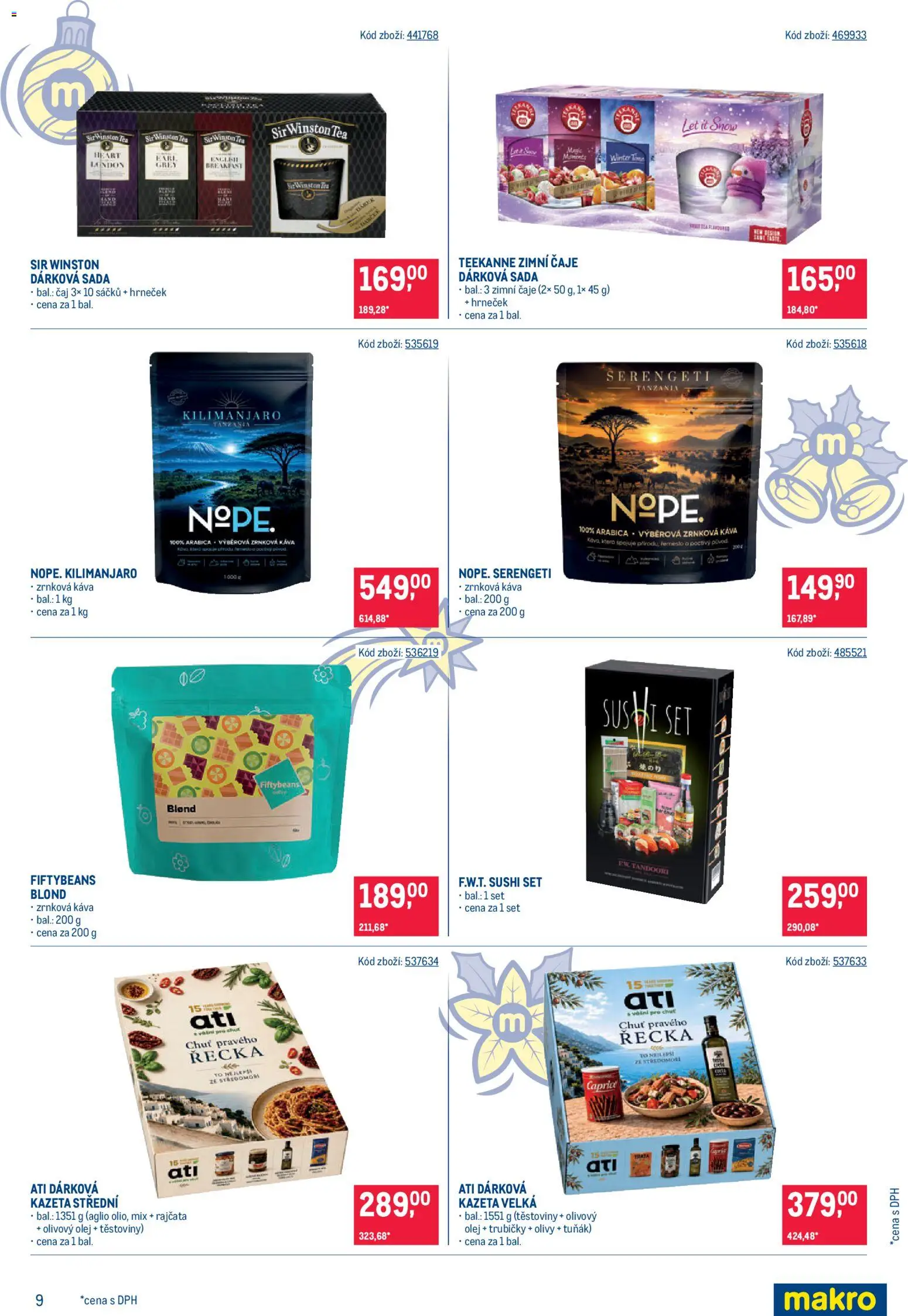 Makro leták - Dárkové balíčky od 21.10.2026 | Strana: 9 | Produkty: Olivový olej, Těstoviny, Trubičky, Sushi