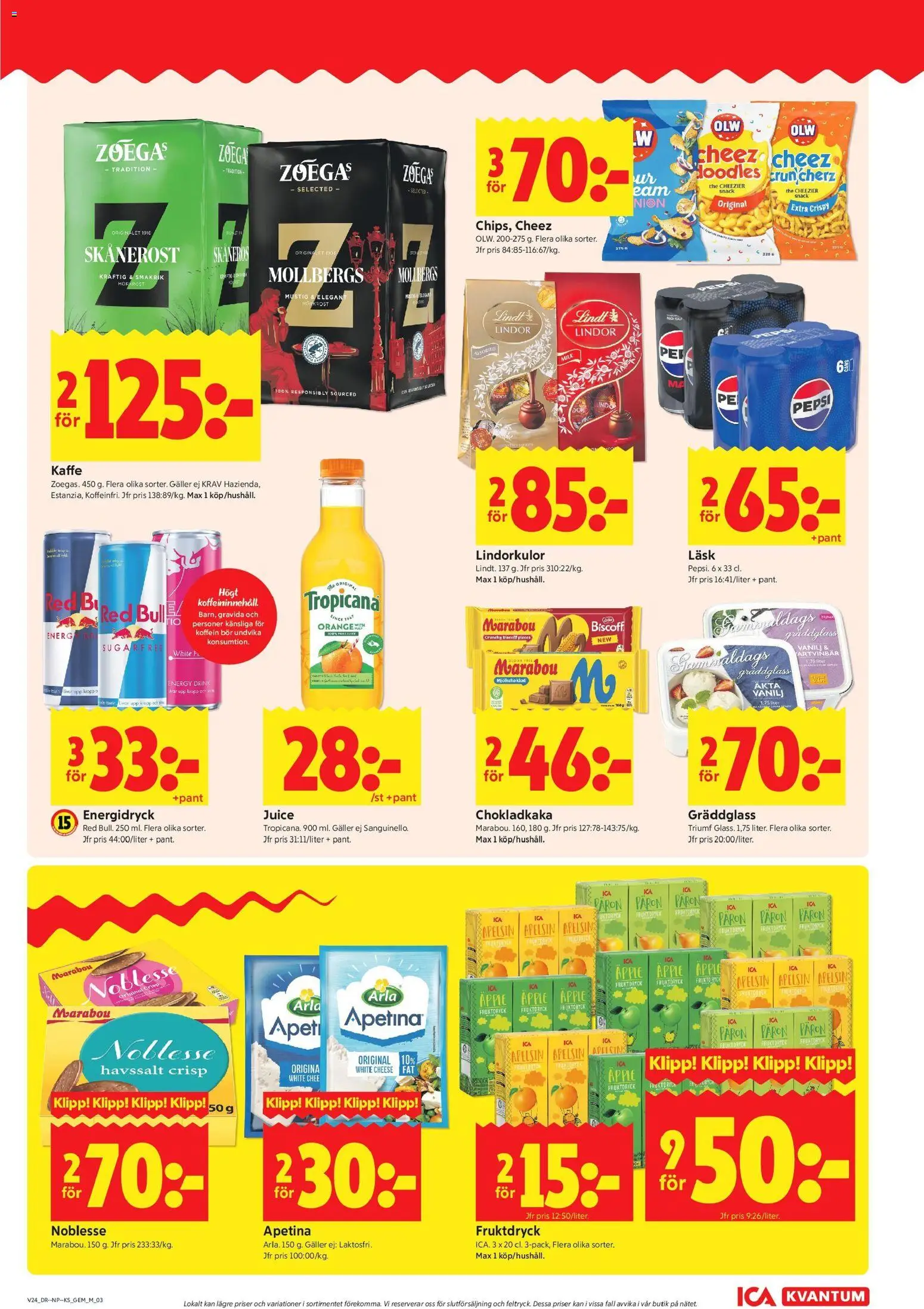 ICA Kvantum reklamblad aktuell från 08.06.2026 | Sida: 3 | Produkter: Kaffe, Set, Energidryck, Äpple