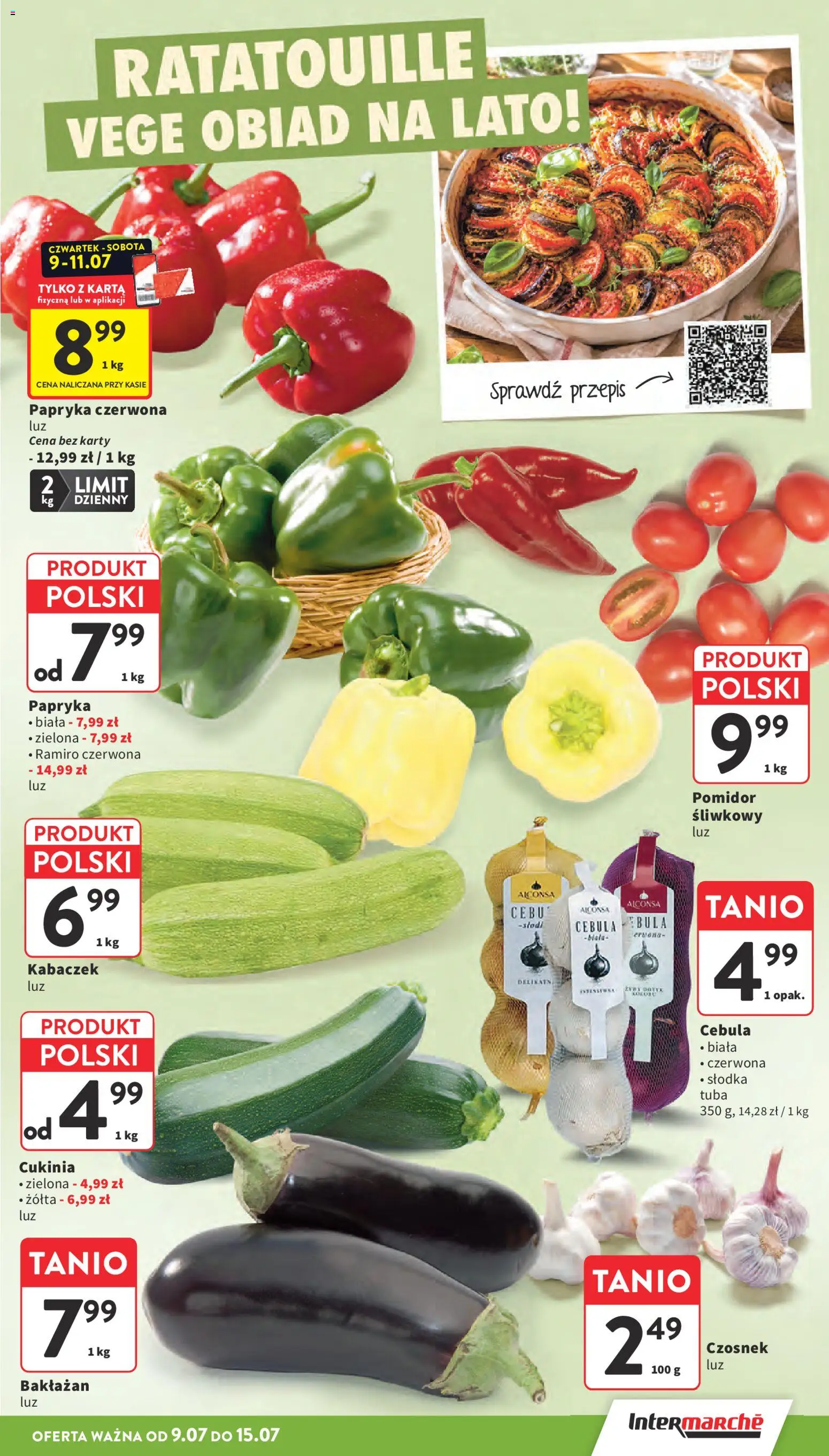 Intermarche gazetka od 09.07.2026 | Strona: 9 | Produkty: Karta, Papryka, Cukinia, Papryka czerwona