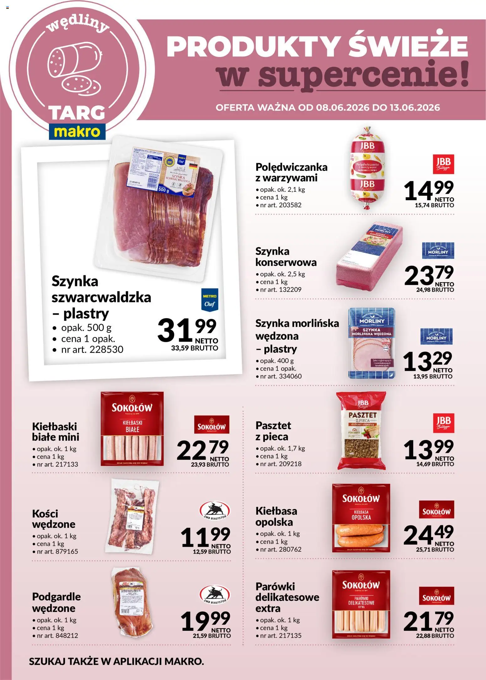 Makro gazetka - Produkty świeże w supercenie od 08.06.2026 | Strona: 2 | Produkty: Kiełbasa, Parówki, Kiełbaski, Wędliny