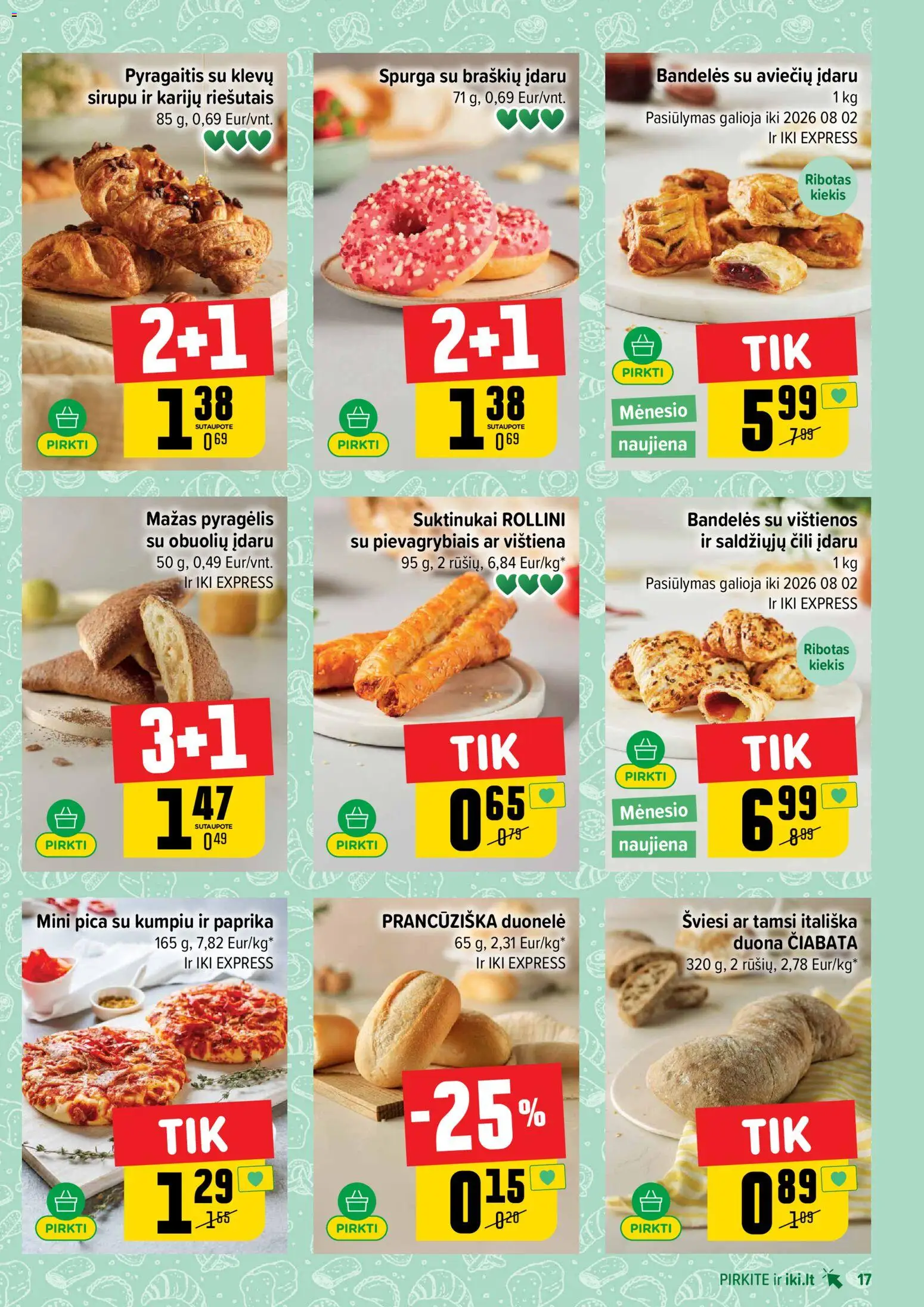 IKI akcijos nuo 2026.07.13 | Puslapis: 17 | Prekių: Paprika, Vištienos, Spurga, Pica