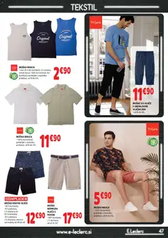 E.leclerc katalog akcije – veljaven od 24.06.2026 | Stran: 47 | Izdelki: Srajca, Majica, Hlace, Kratke hlace