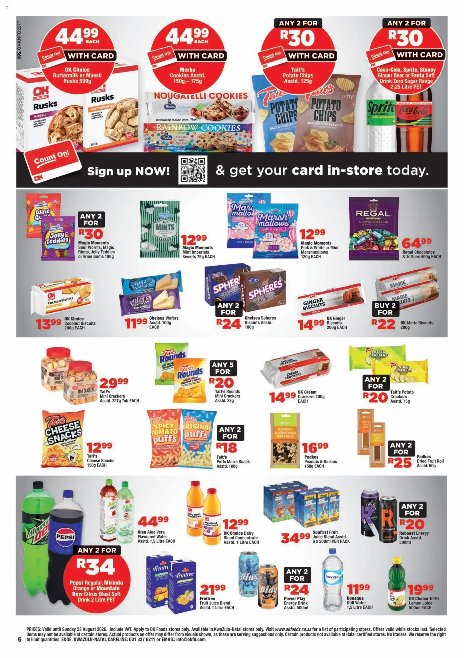 New OK Foods catalogue – valid from 12/08/2026 | Page: 6 | Products: Cheese, Sour cream, Water, Bacon