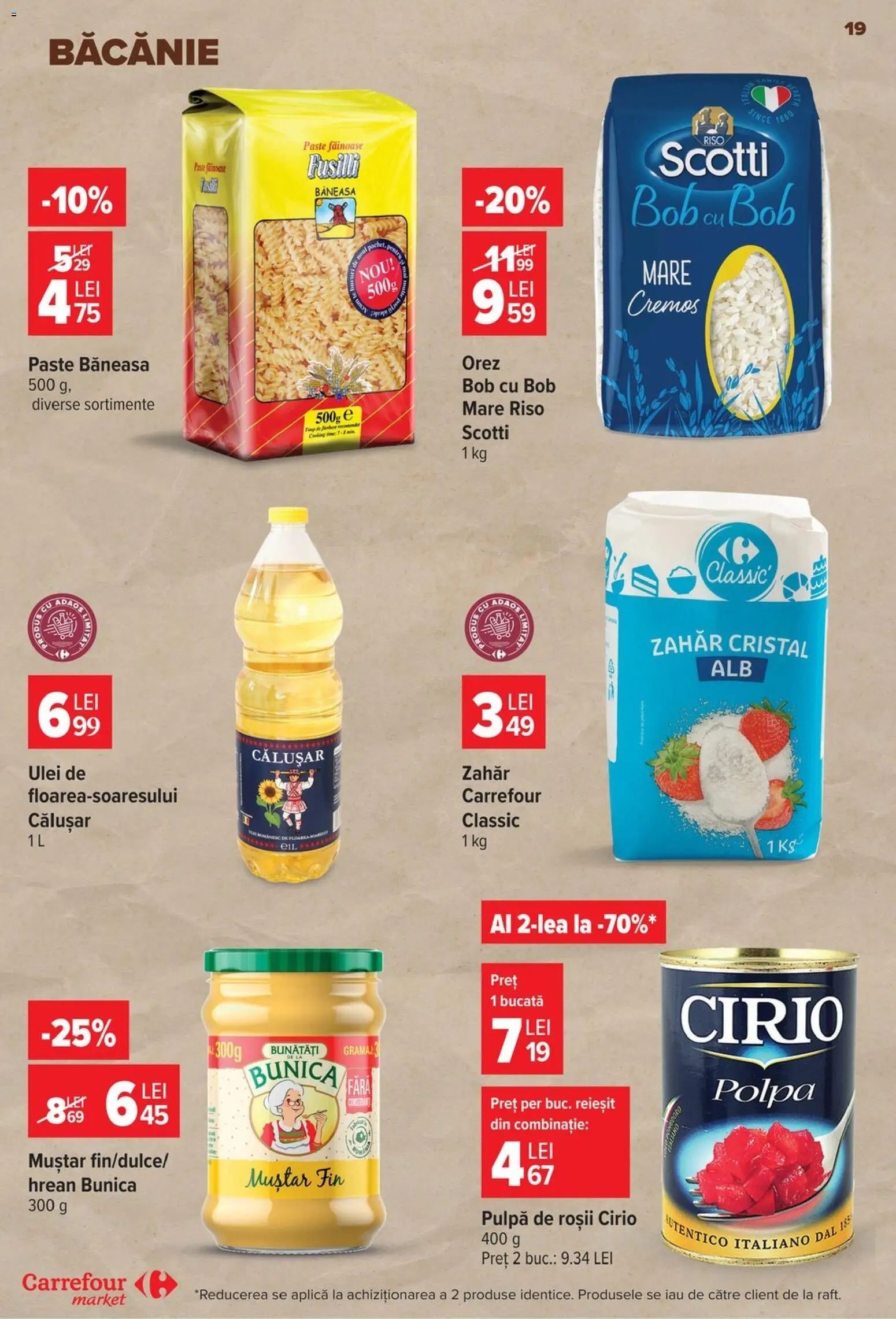 Noul catalog Carrefour – valabil de la 08.07.2026 | Pagină: 20 | Produse: Raft, Ulei, Paste, Zahăr