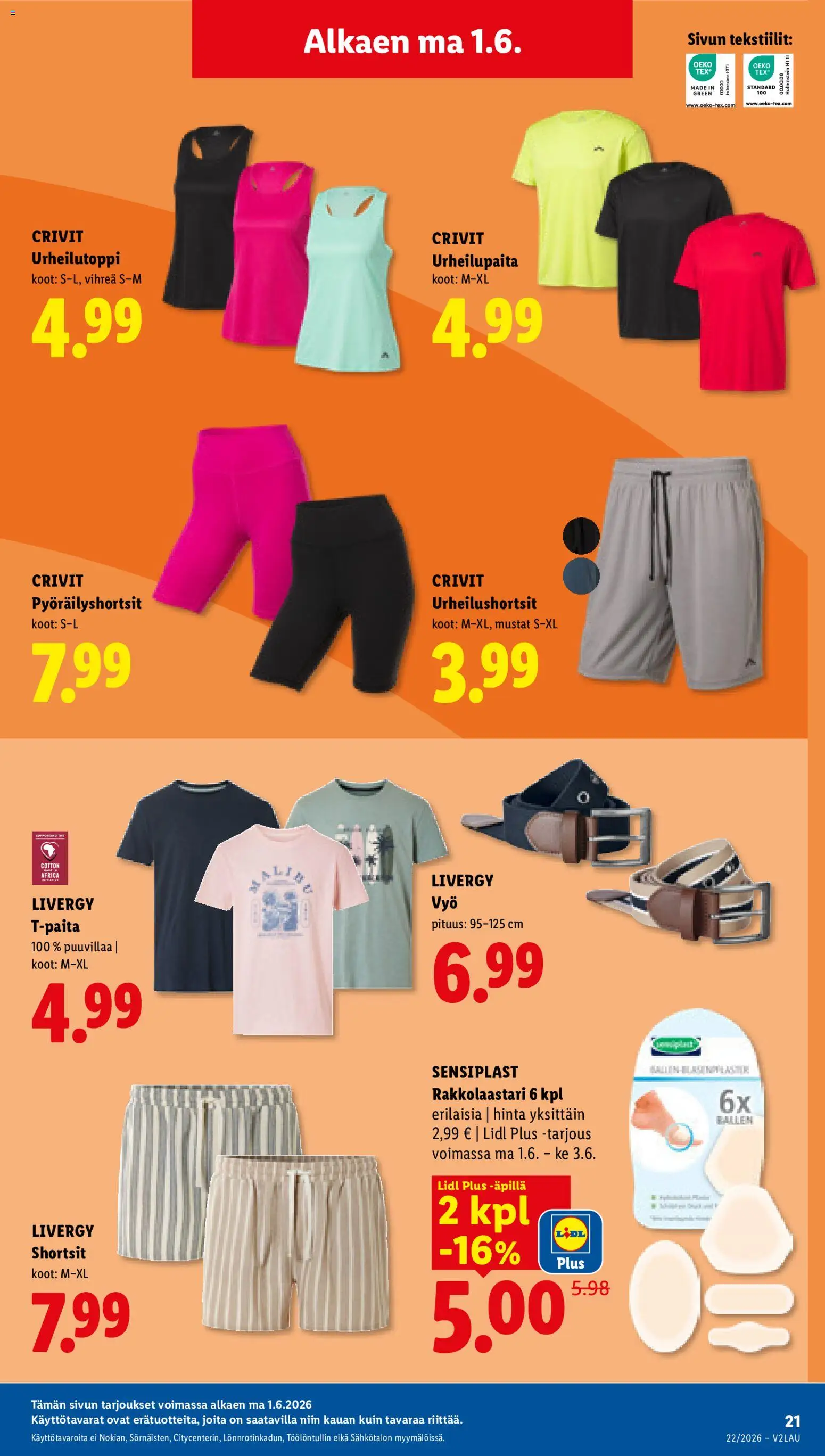 Lidl tarjoukset - Rovaniemi – voimassa 28.05.2026 alkaen | Sivu: 29 | Tuotteet: Rakkolaastari, Shortsit