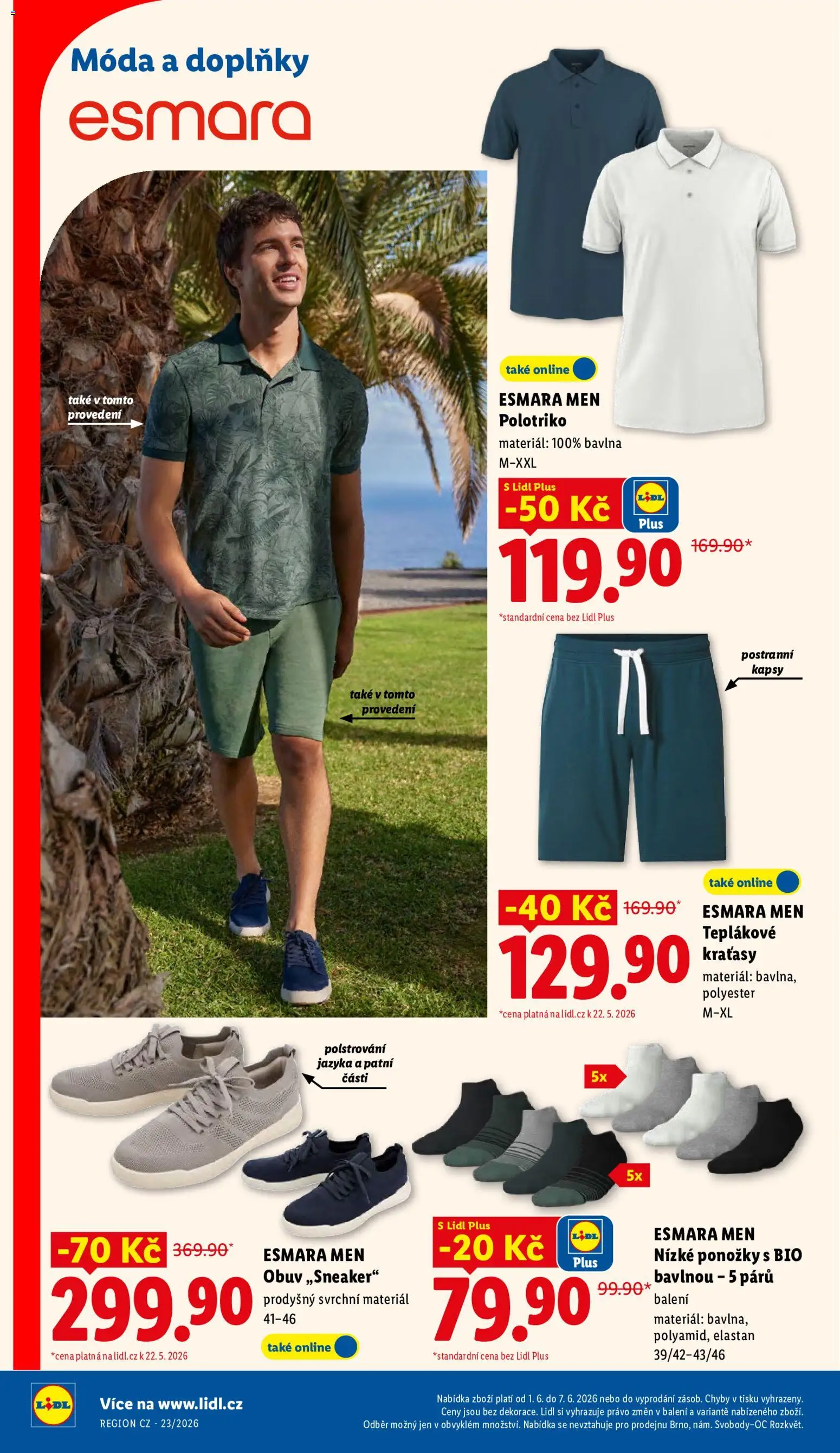 Lidl leták od 01.06.2026 | Strana: 44 | Produkty: Kraťasy, Ponožky, Obuv