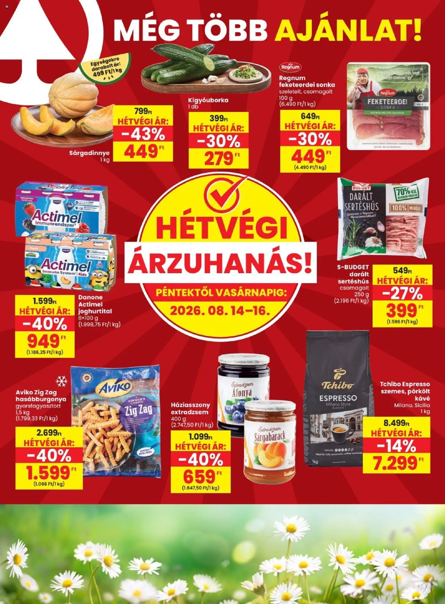 Spar akciós ujság - amely érvényes a következő dátumtól: 2026.08.13. | Oldal: 20 | Termékek: Kígyóuborka, Sárgabarack, Hasábburgonya, Pörkölt