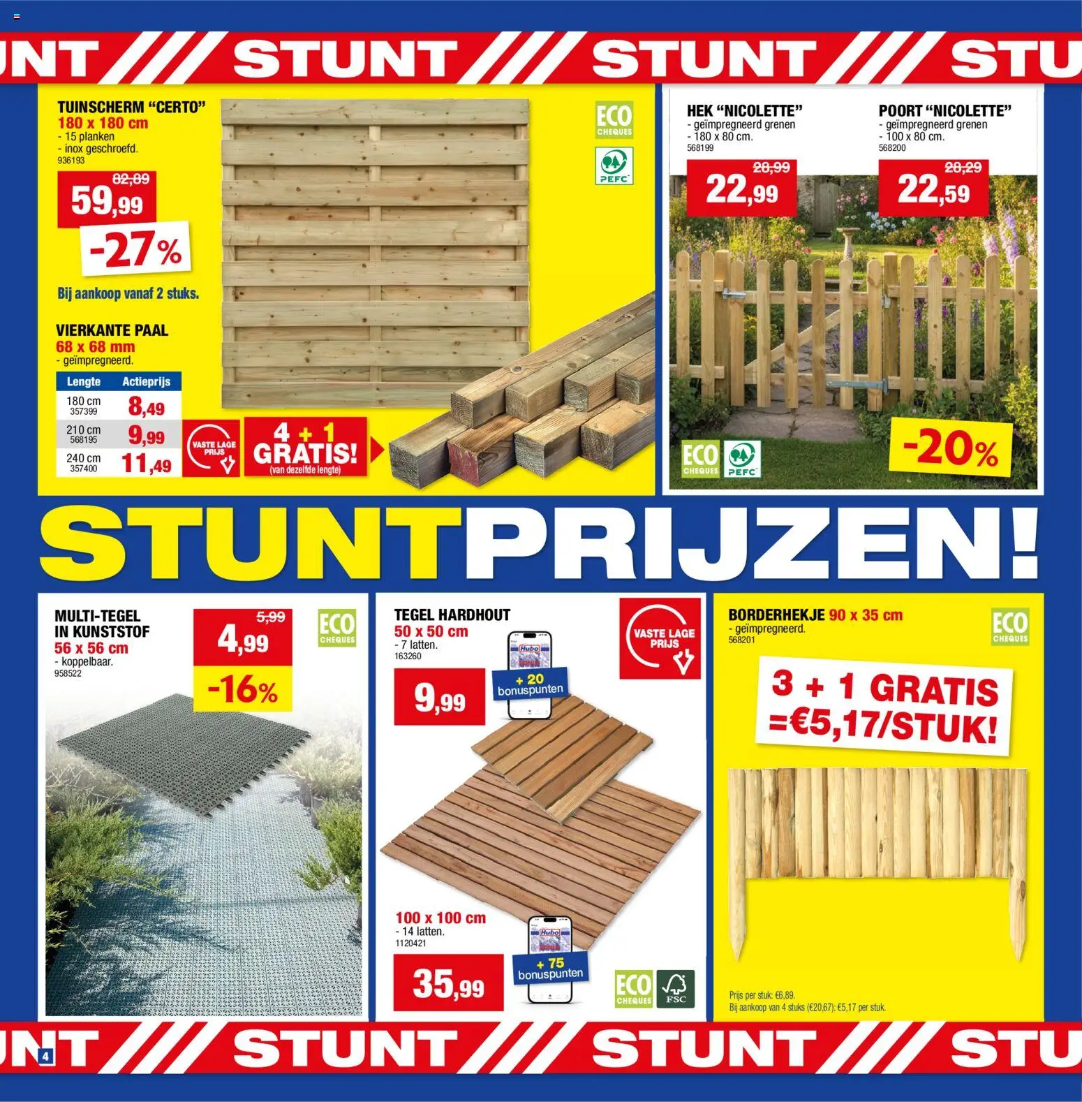 {H1} | Pagina: 4 | Producten: Paal, Planken, Hek